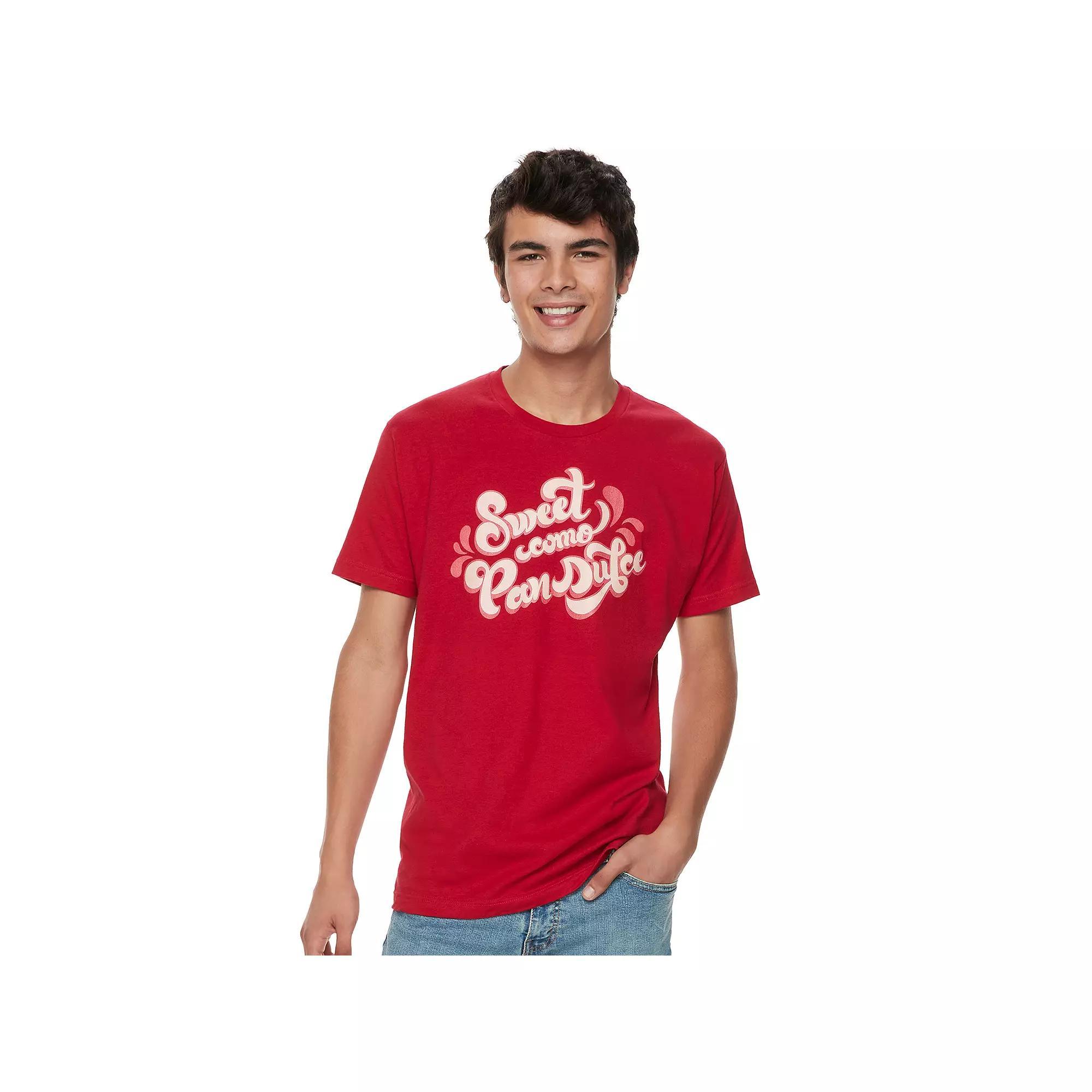 Men's Gonzales Sweet Como Pan Dulce Faded Text Tee, Size: Large, Red Product Image