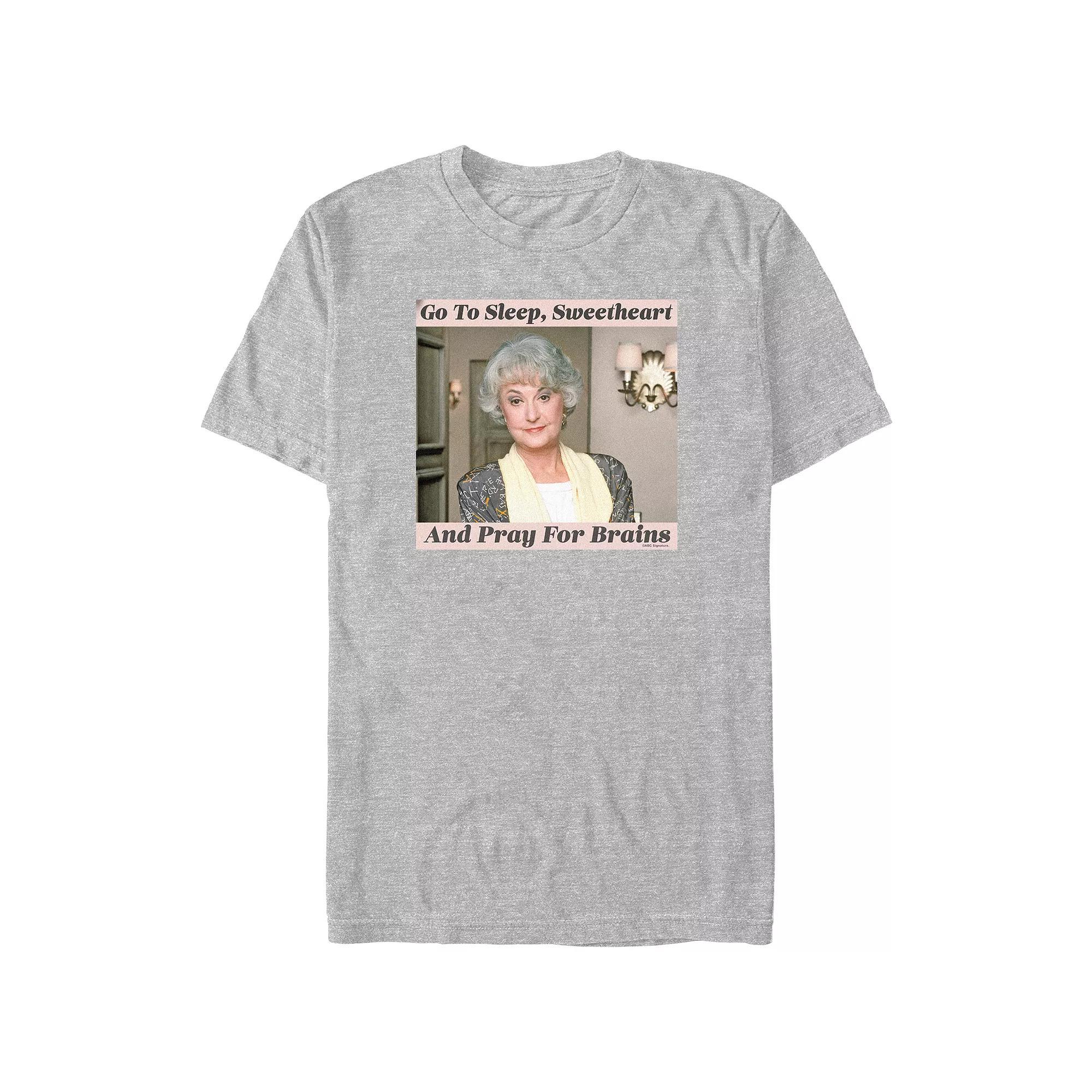 Men's The Golden Girls Dorothy Sweetheart Pray For Brains Graphic Tee, Size: XXL, Athletic Grey Product Image
