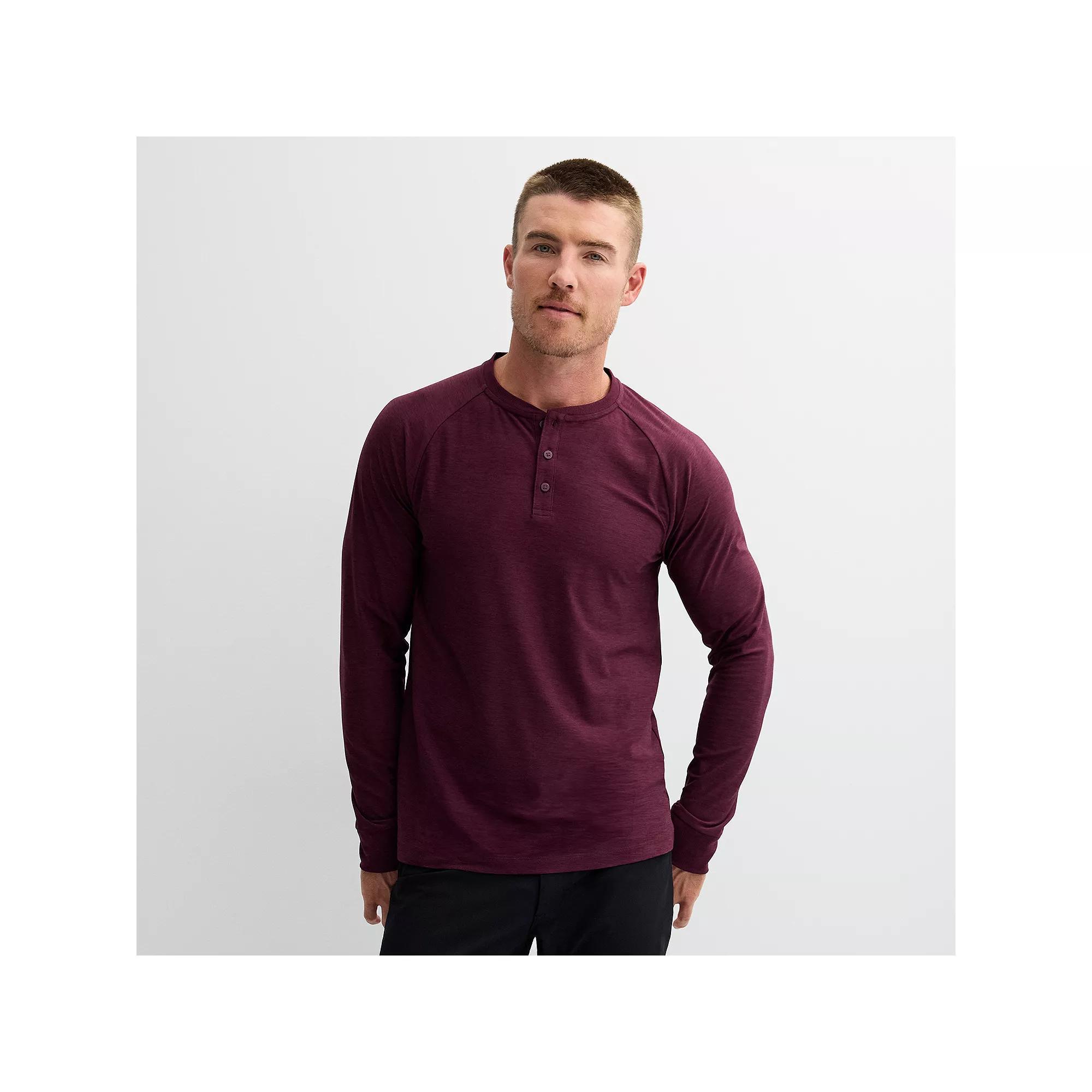 Men's FLX Long Sleeve Luxury Soft Wander Henley, Size: XXL, Magma Product Image
