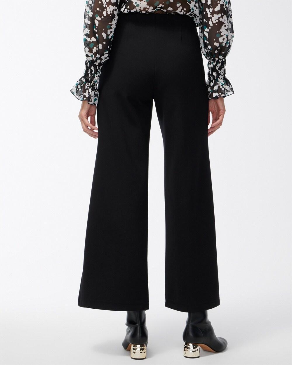 Ponte Pintuck Wide Leg Ankle Pants Product Image