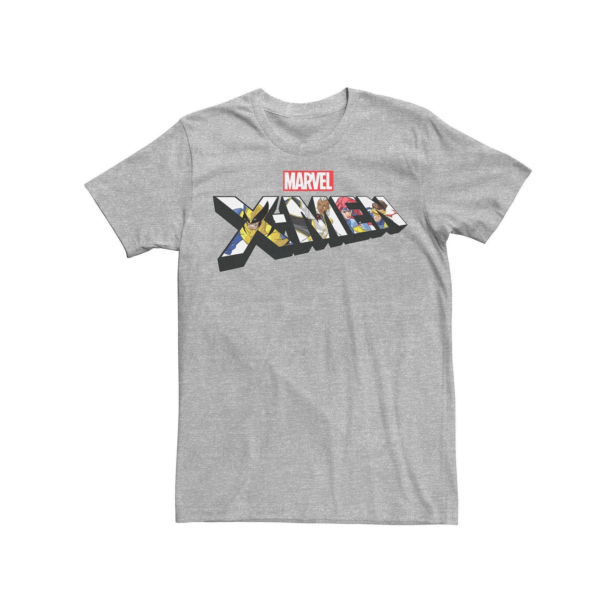 Men's Marvel X-Men Character Fill Logo Tee, Size: XXL, Athletic Grey Product Image