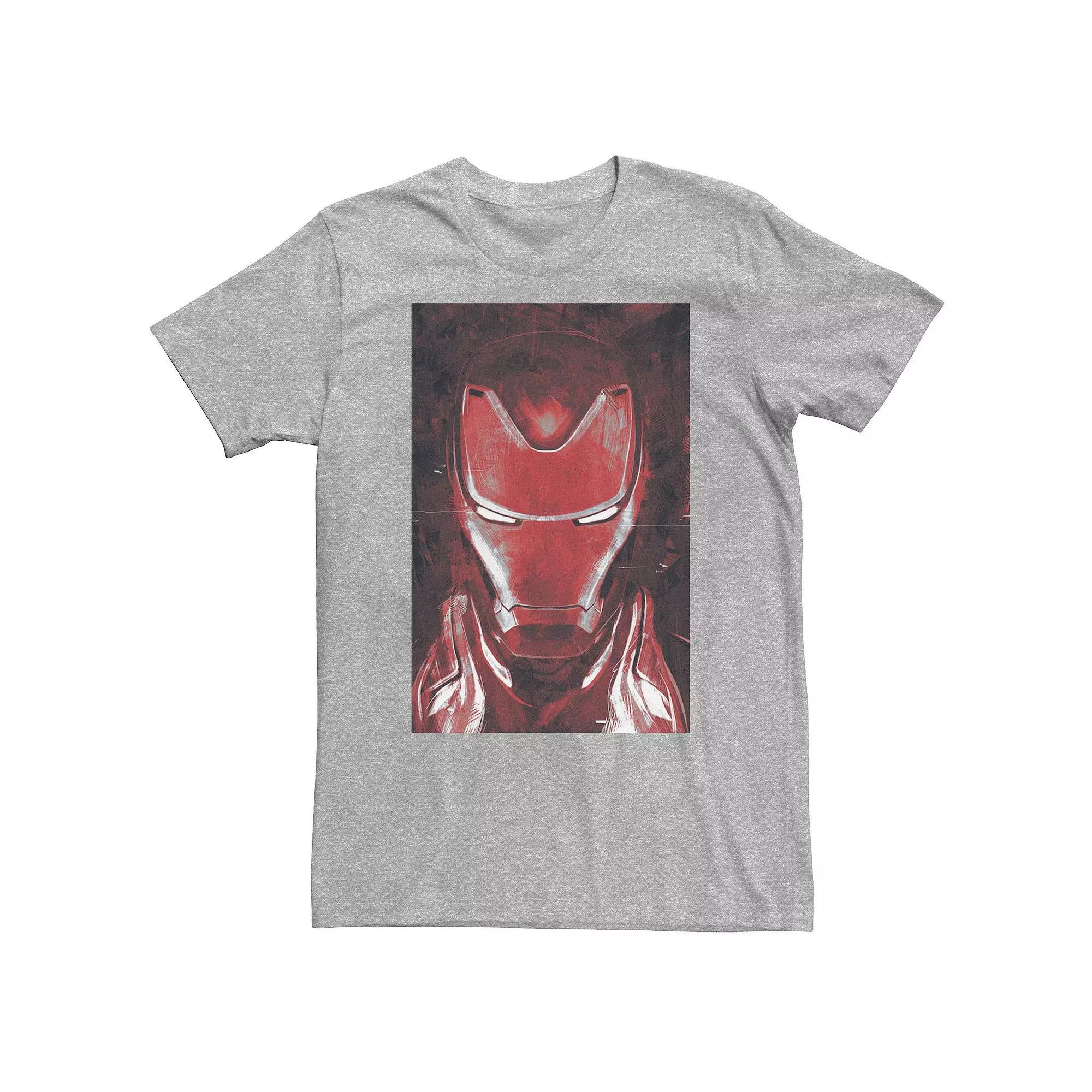 Big & Tall Marvel Avengers Endgame Red Iron Man Portrait Tee, Men's, Size: XXL Tall, Athletic Grey Product Image