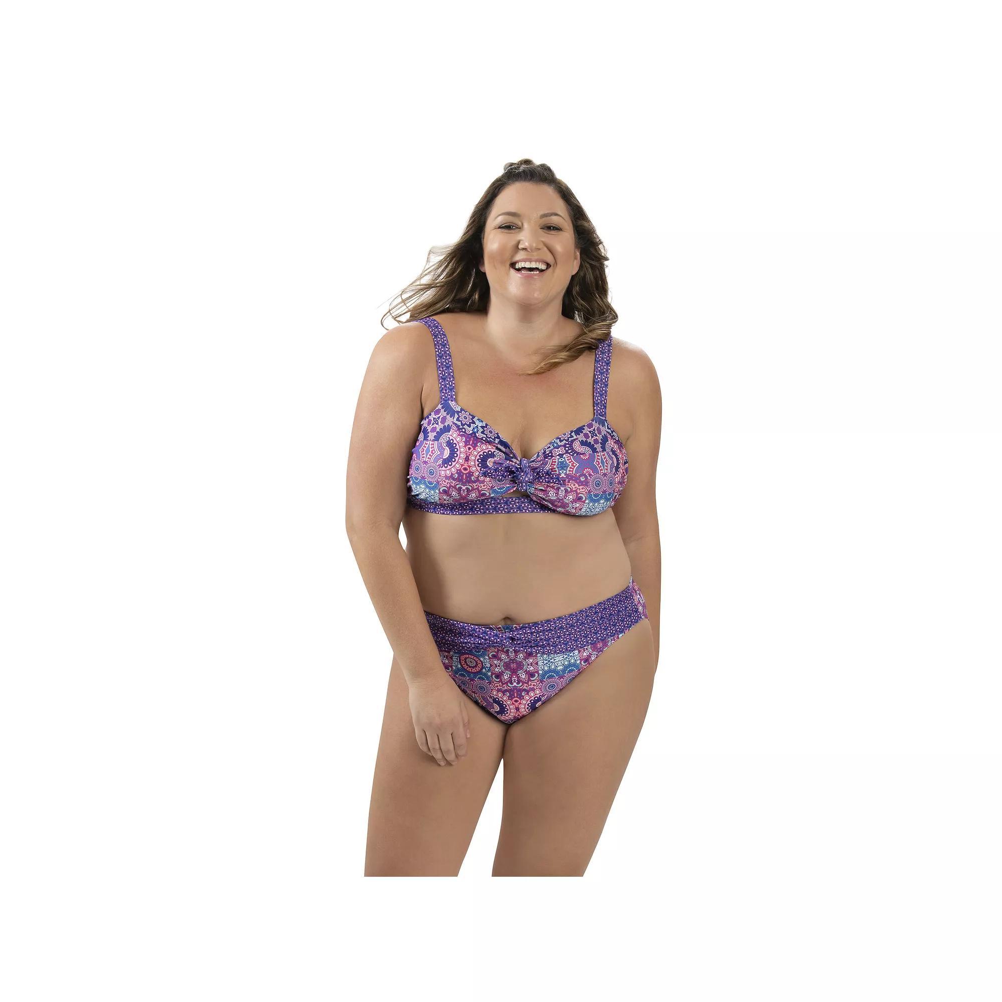 Women's Dolfin Aquashape UPF 50+ Print Twist-Front Bikini Top, Size: XS, Nautical Product Image