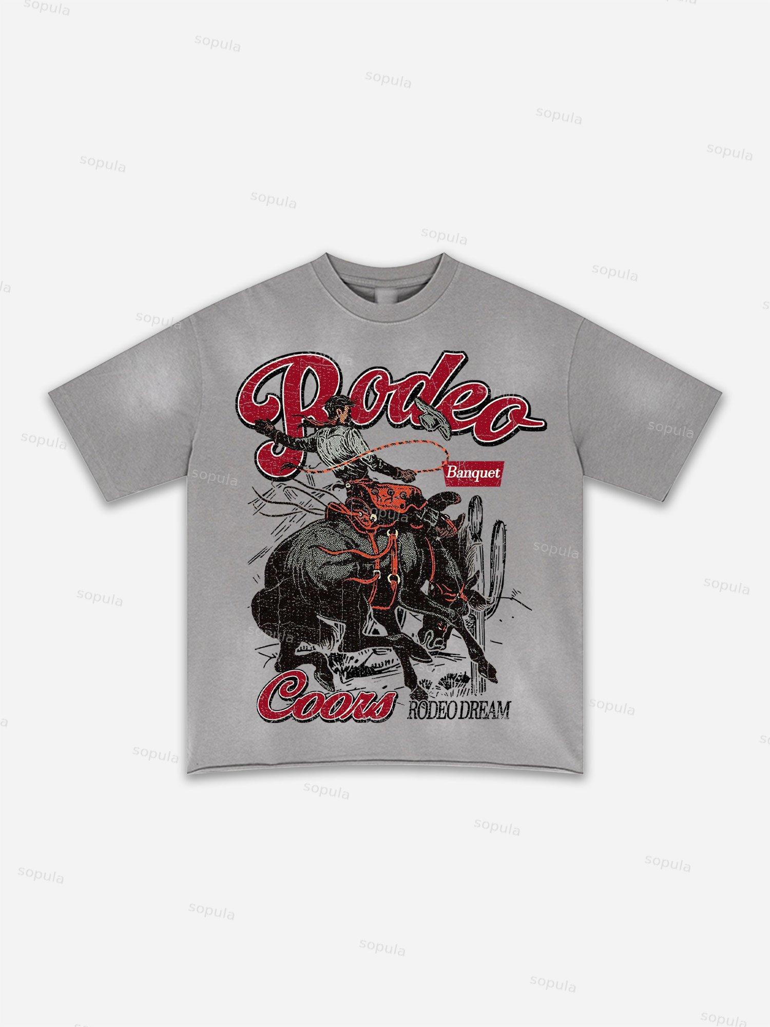 Coors Banquet Rodeo Print Washed T-shirt Product Image
