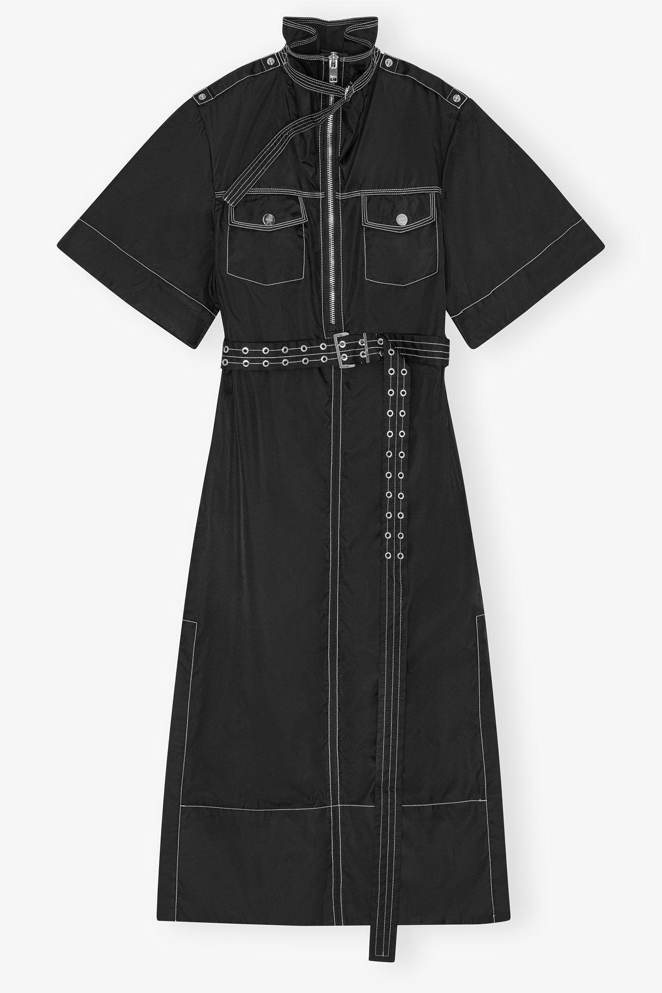 Black Stretch Cotton Dress Product Image