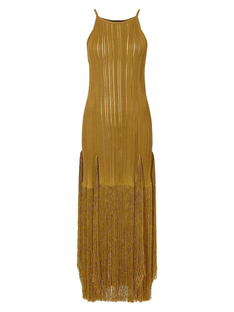 Womens Everly Pliss Fringe Maxi Dress Product Image