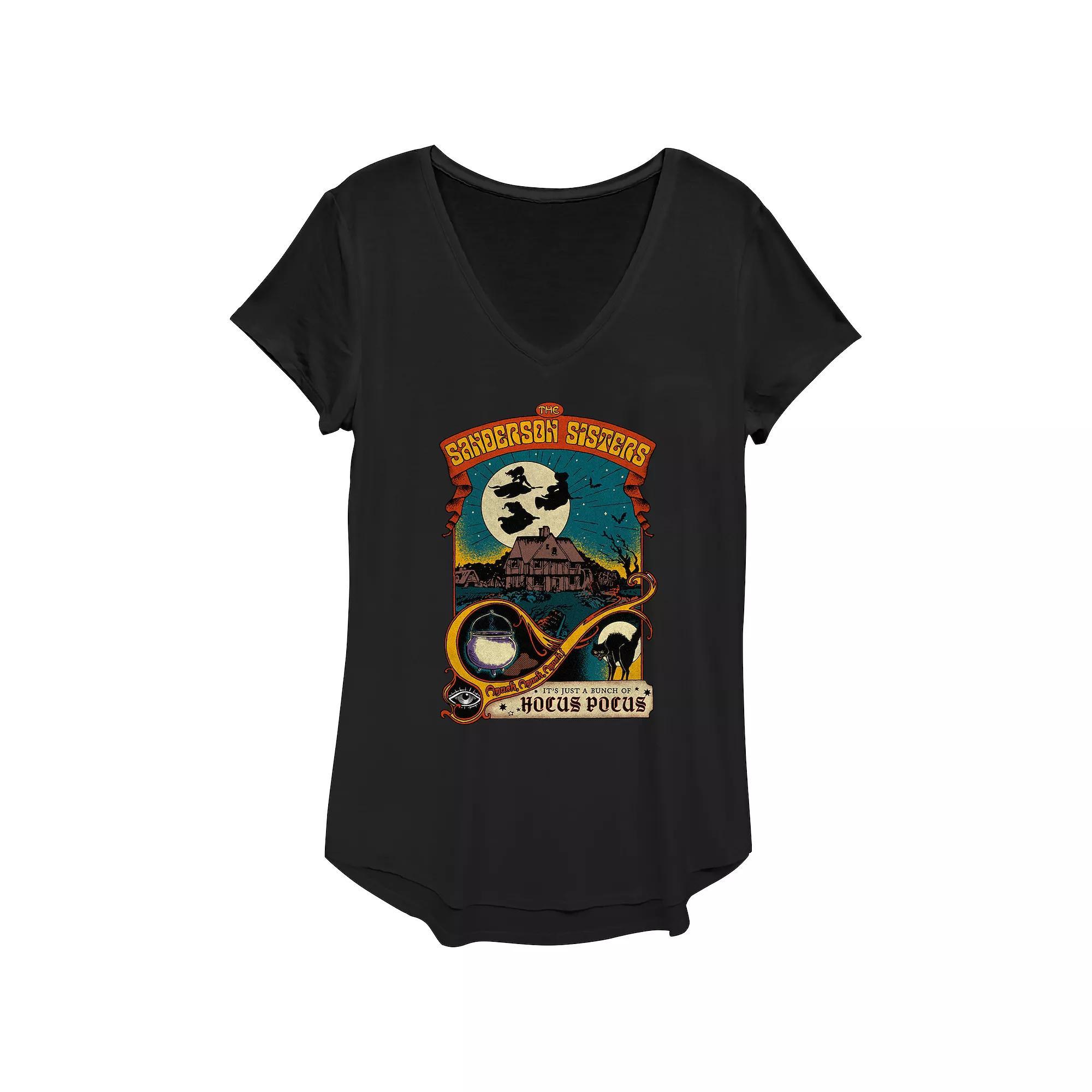 Womens Disney Hocus Pocus The Sanderson Sisters Story Poster Graphic Tee, Girls Product Image
