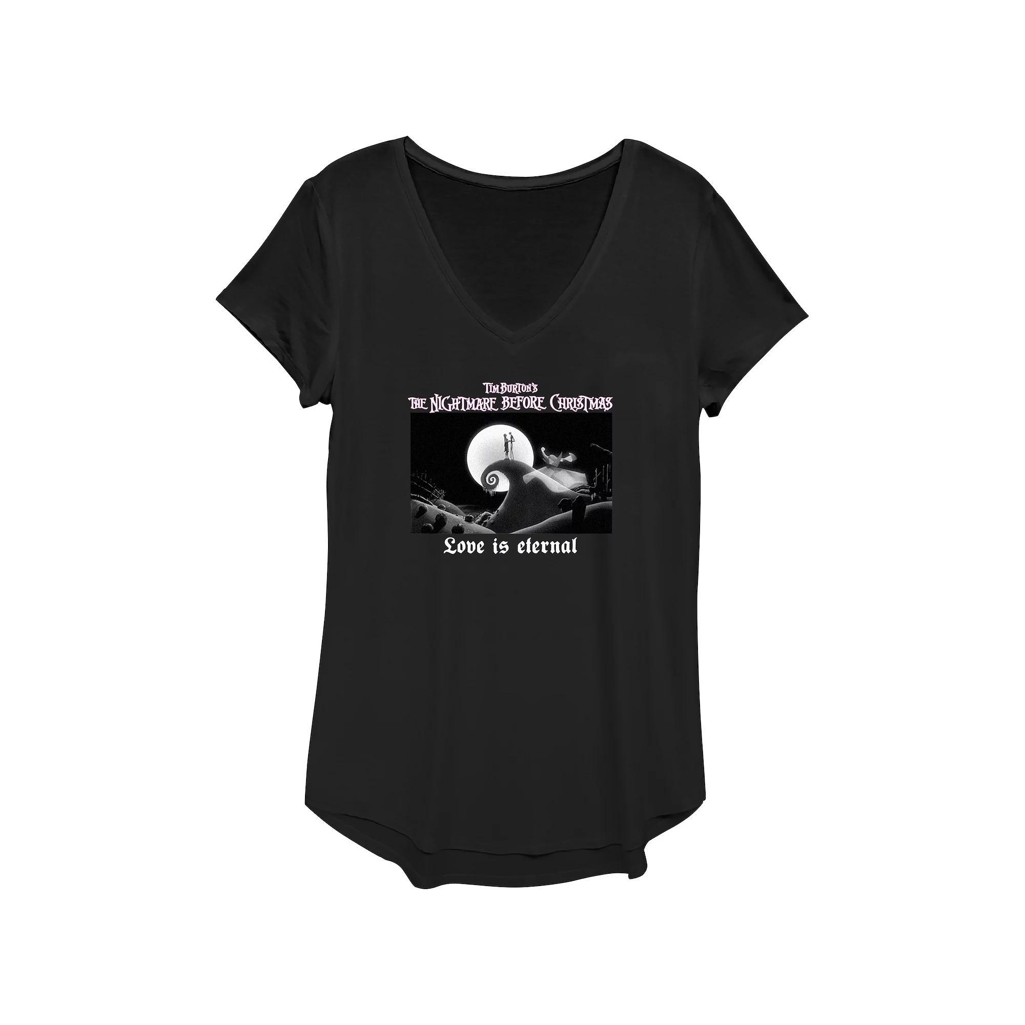 Womens Disney Nightmare Before Christmas Jack Sally Love Is Eternal Graphic Tee, Girls Product Image