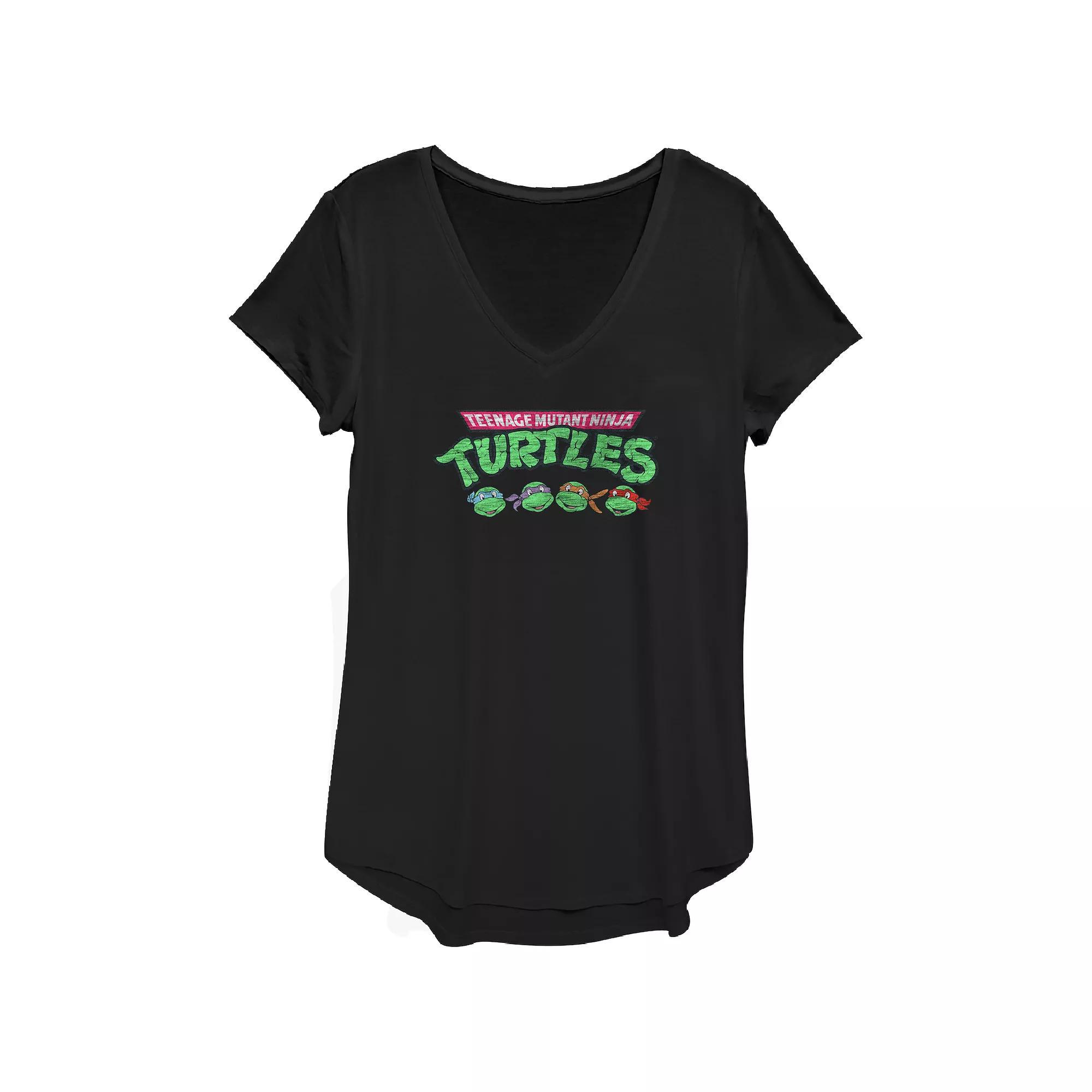 Womens Nickelodeon Teenage Mutant Ninja Turtles Heads Graphic Tee, Girls Product Image
