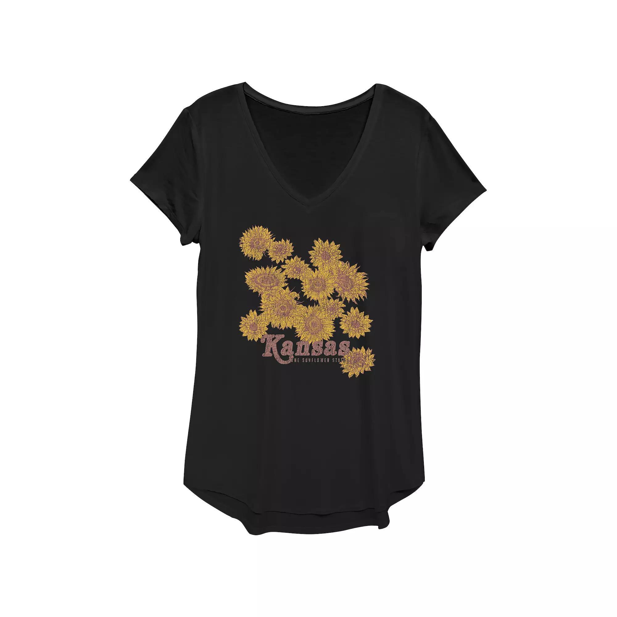 Womens Mardi Gras Multipattern Letters V-Neck Graphic Tee, Girls Product Image