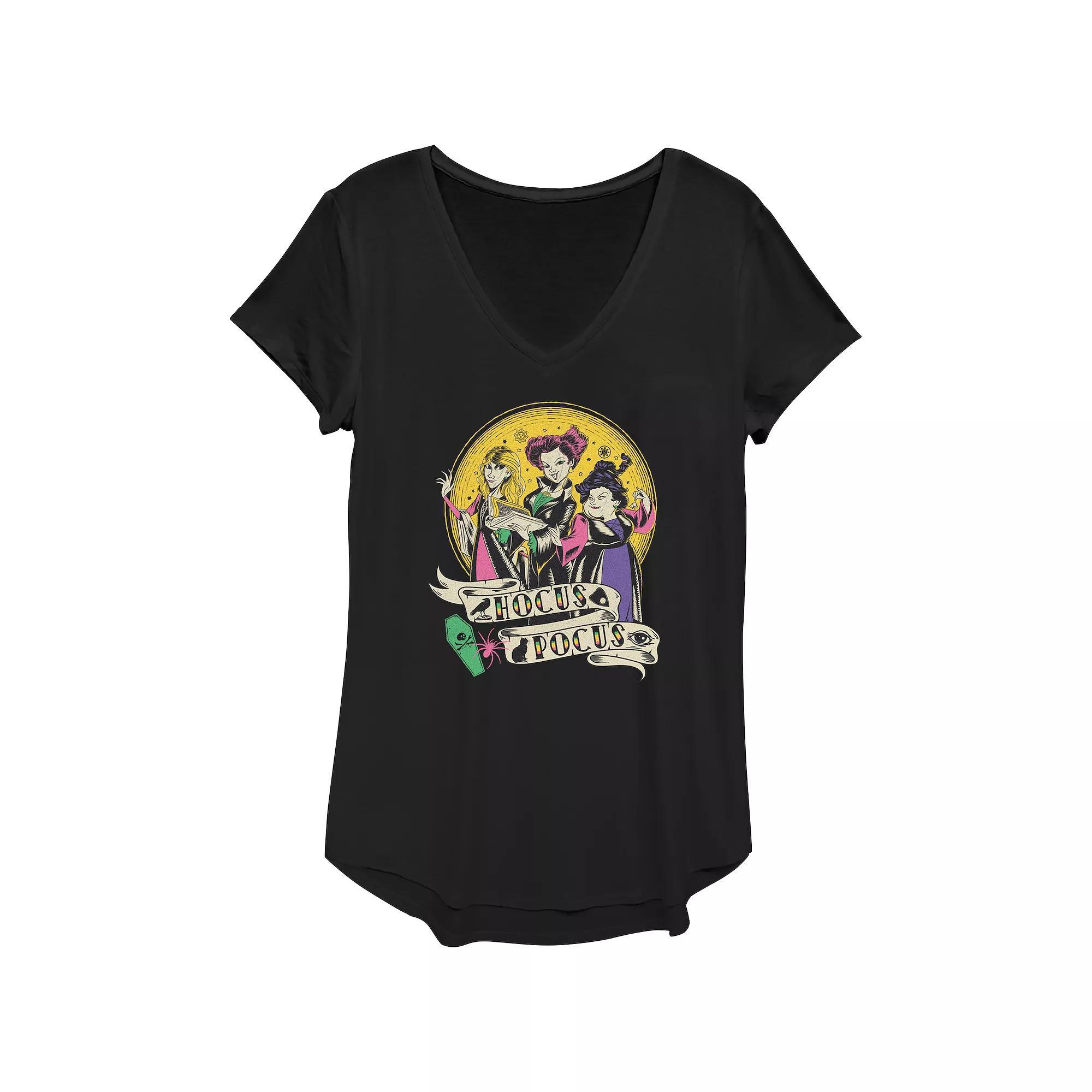 Women's Disney Hocus Pocus Sanderson Sisters Tattoo Graphic Tee, Girl's, Size: XS, Black Product Image