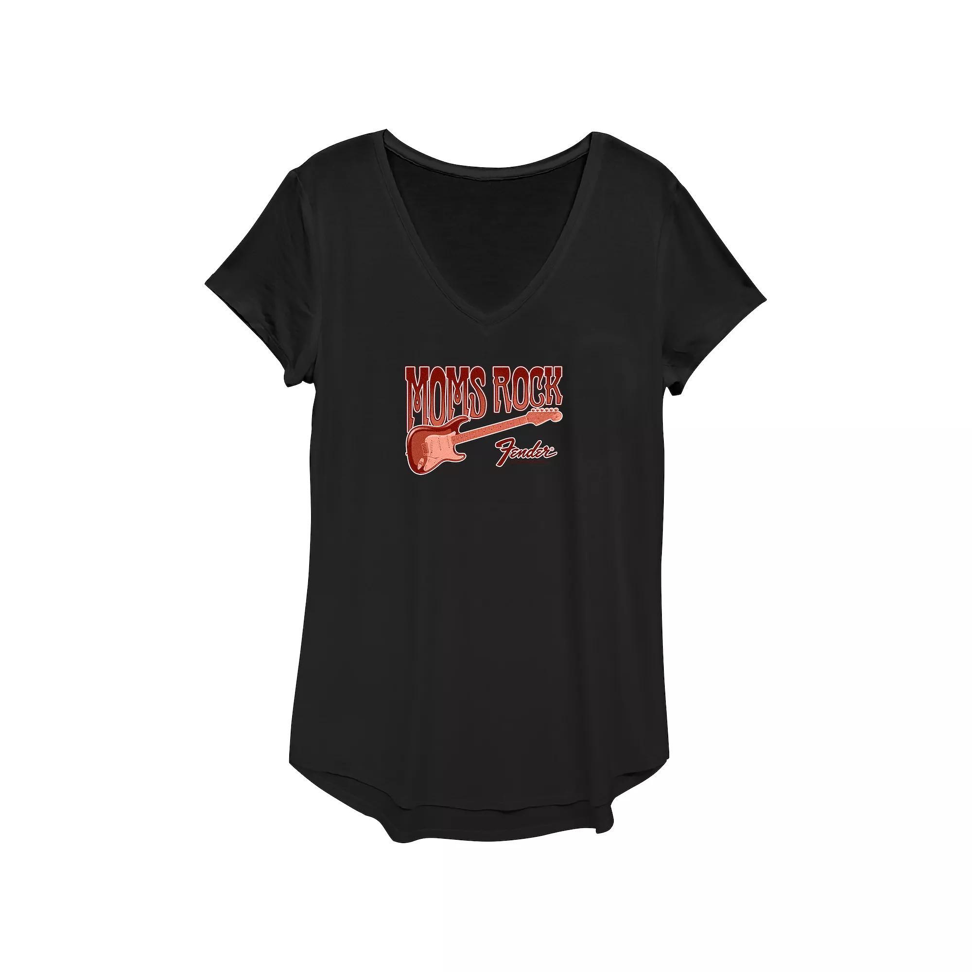 Women's Fender Moms Rock Graphic Tee, Size: XS, Black Product Image