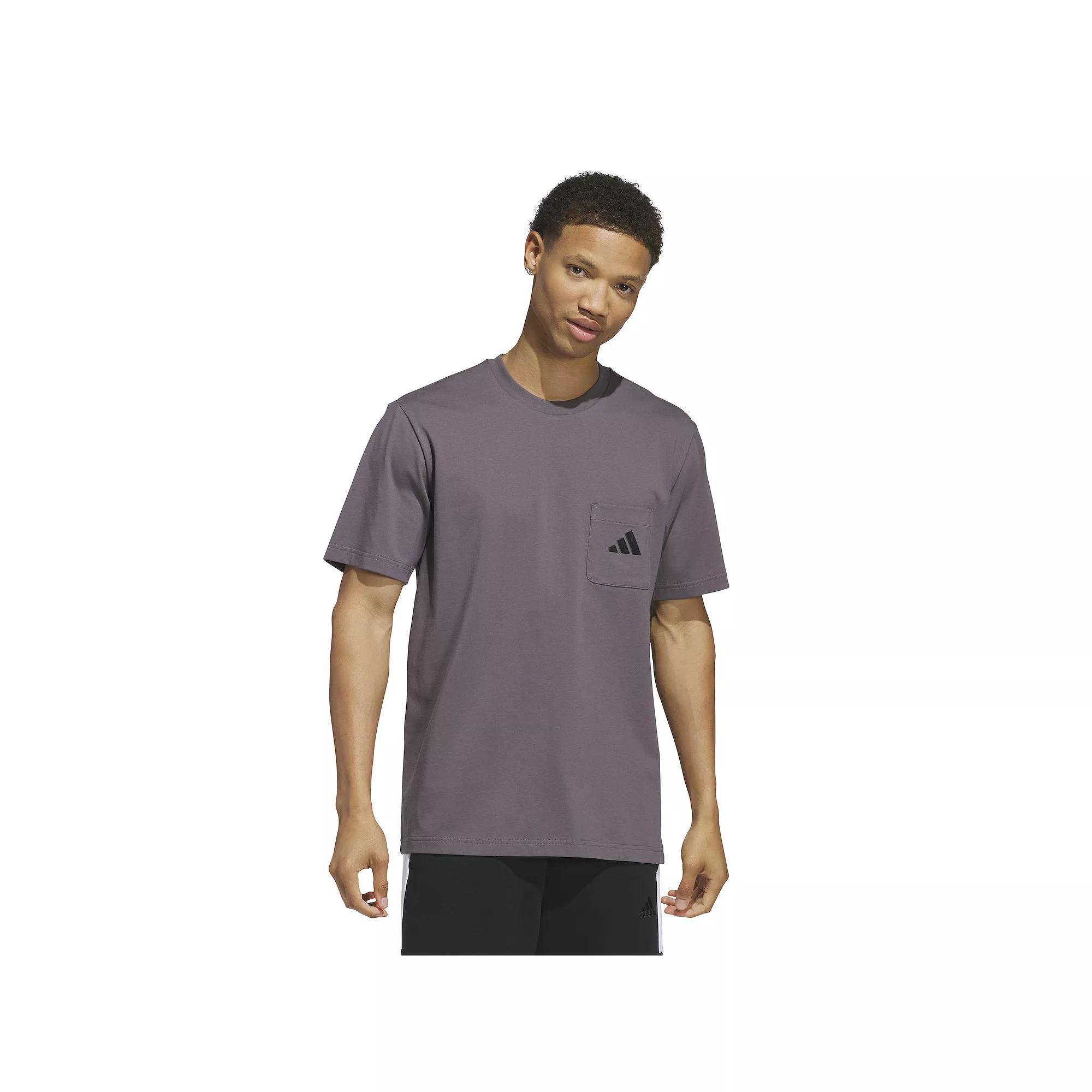 Big & Tall adidas 3-Bar Sportswear Pocket T-Shirt, Men's, Size: 3XL Tall, Dark Grey Product Image