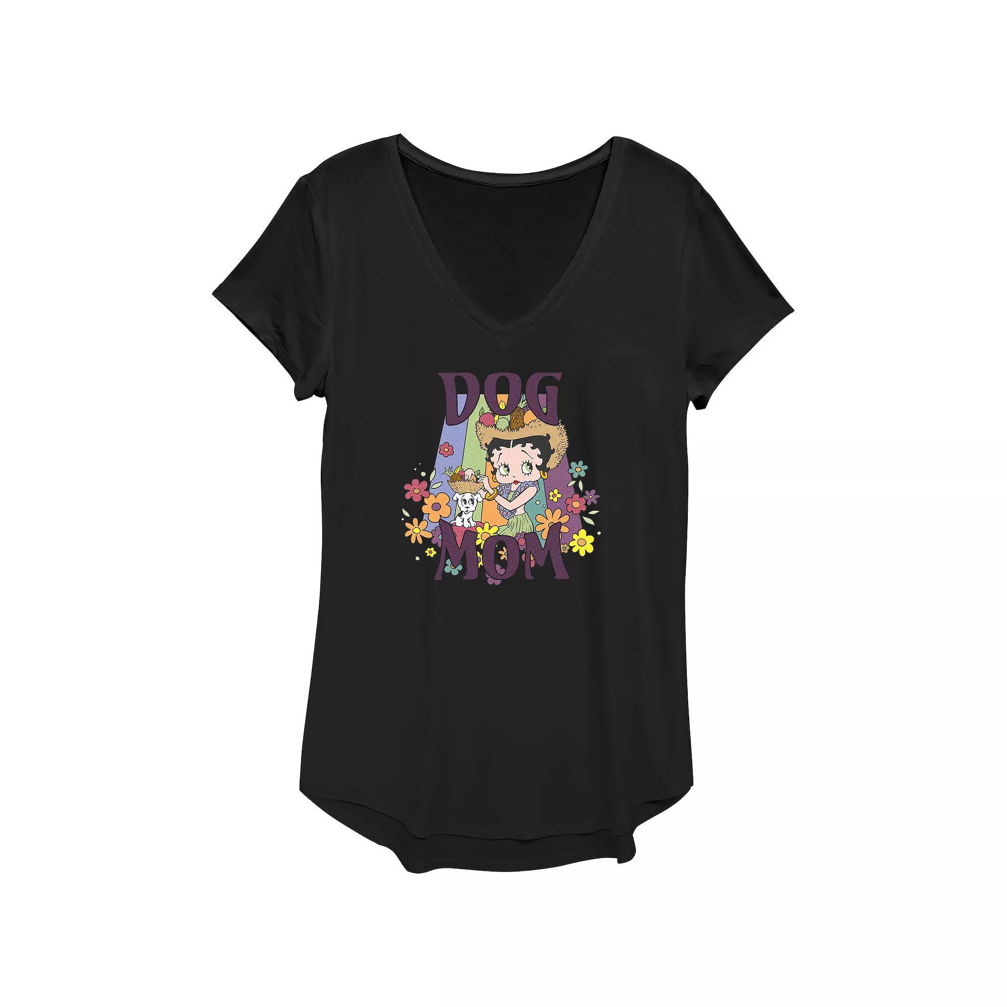 Women's Betty Boop Dog Mom Graphic Tee, Size: XS, Black Product Image