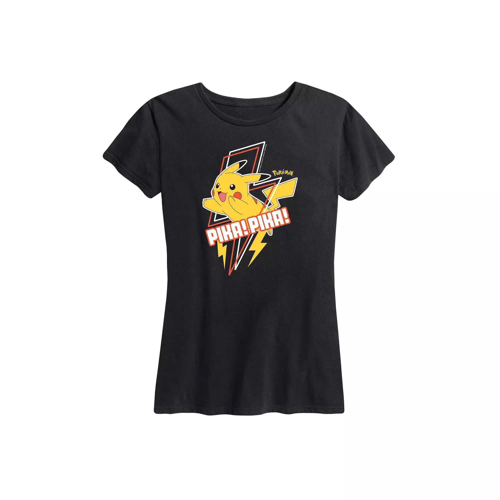 Plus Pokemon Pika Pika Graphic Tee, Women's, Size: 3XL, Black Product Image