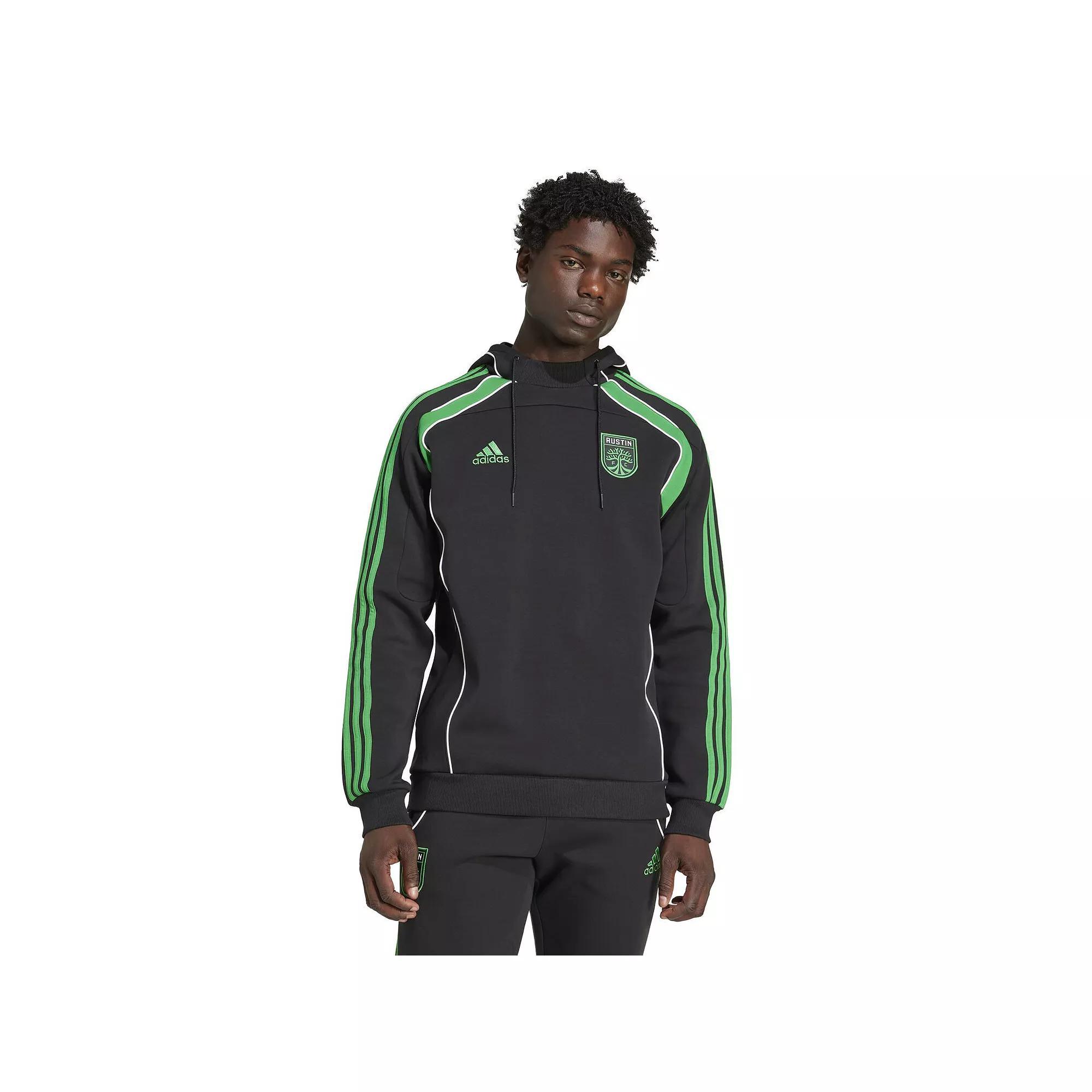 Mens adidas Black Austin FC 2025 Travel Pullover Hoodie Product Image