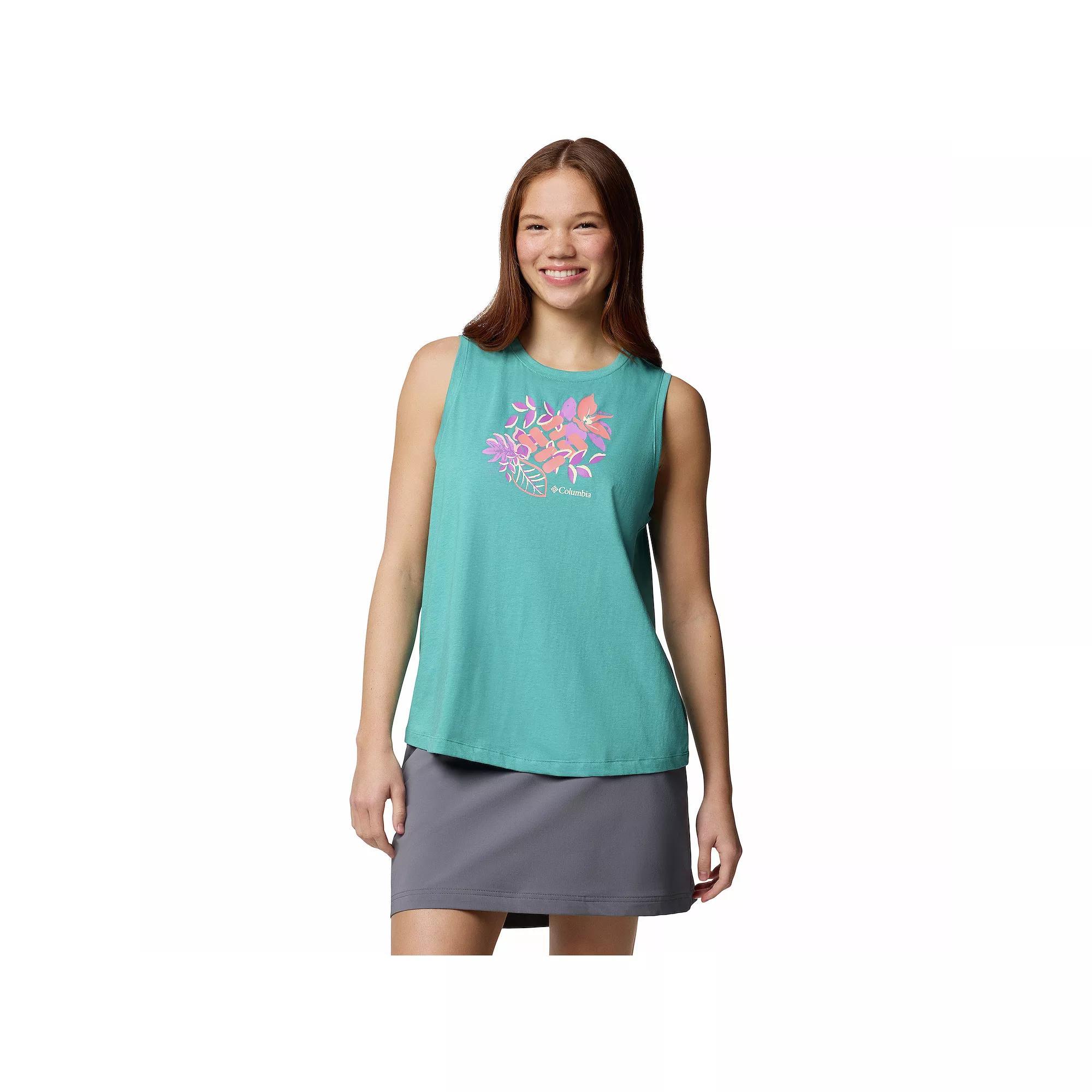 Women's Columbia Ruby Springs Crewneck Graphic Tank Top, Size: Small, Alpenglow Product Image