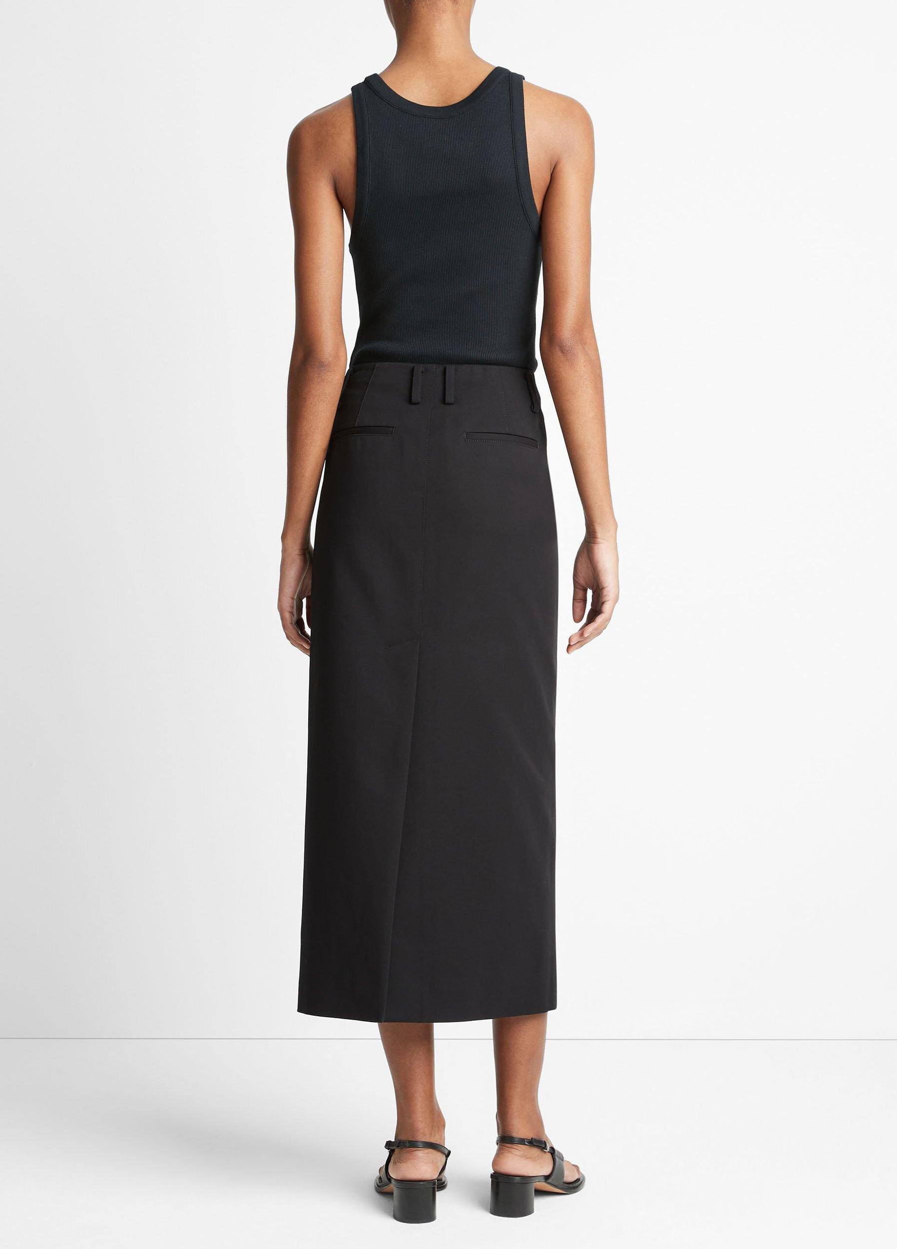 Cotton Low-Rise Straight Trouser Skirt Product Image