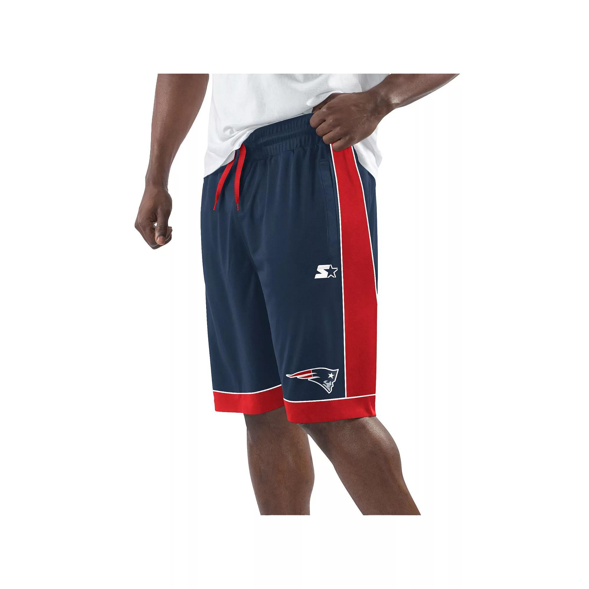 Men's Starter Navy/Red New England Patriots Fan Favorite Fashion Shorts, Size: Large, Blue Product Image