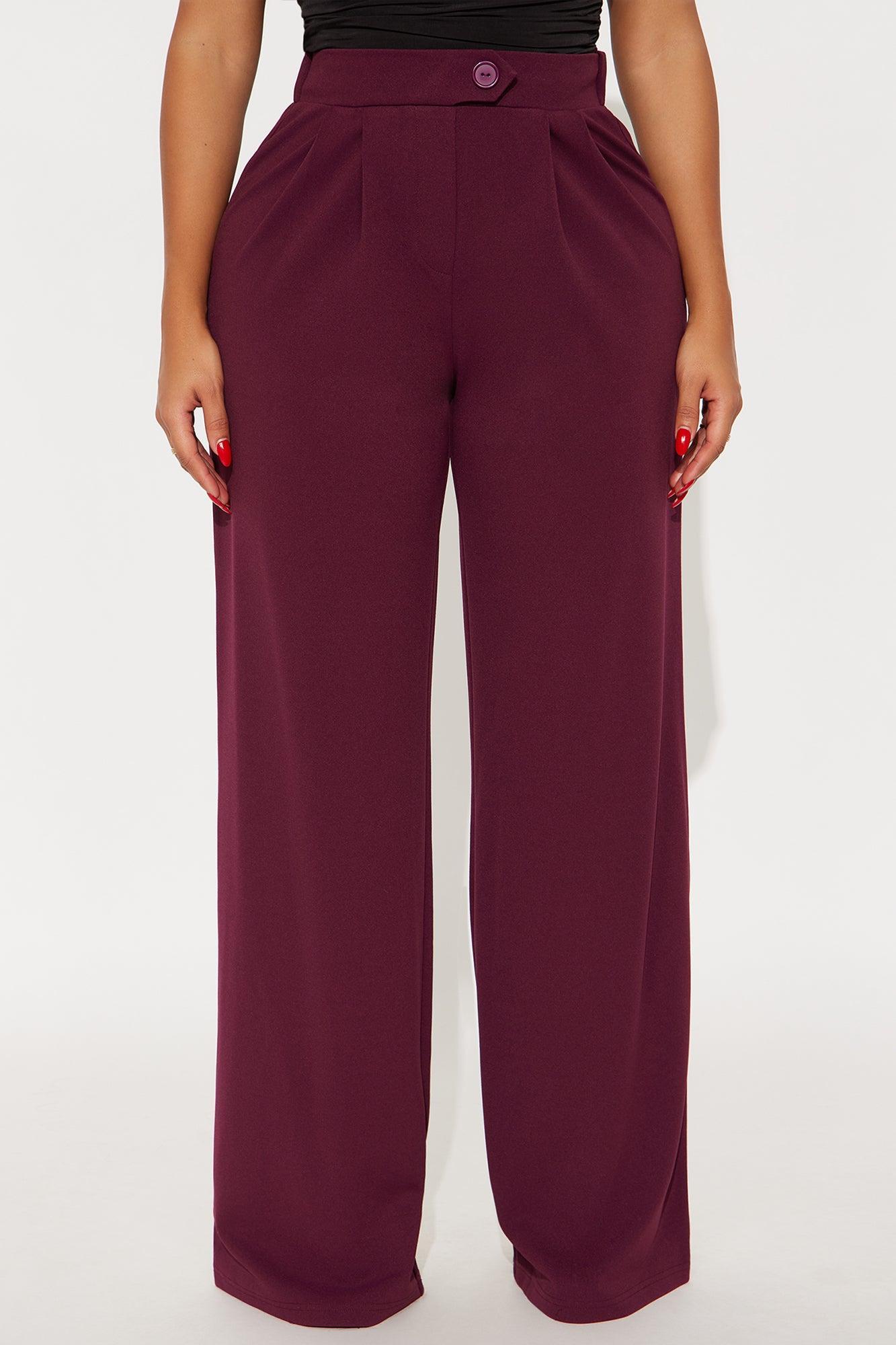 What Matters Most Wide Leg Trouser - Burgundy Female Product Image