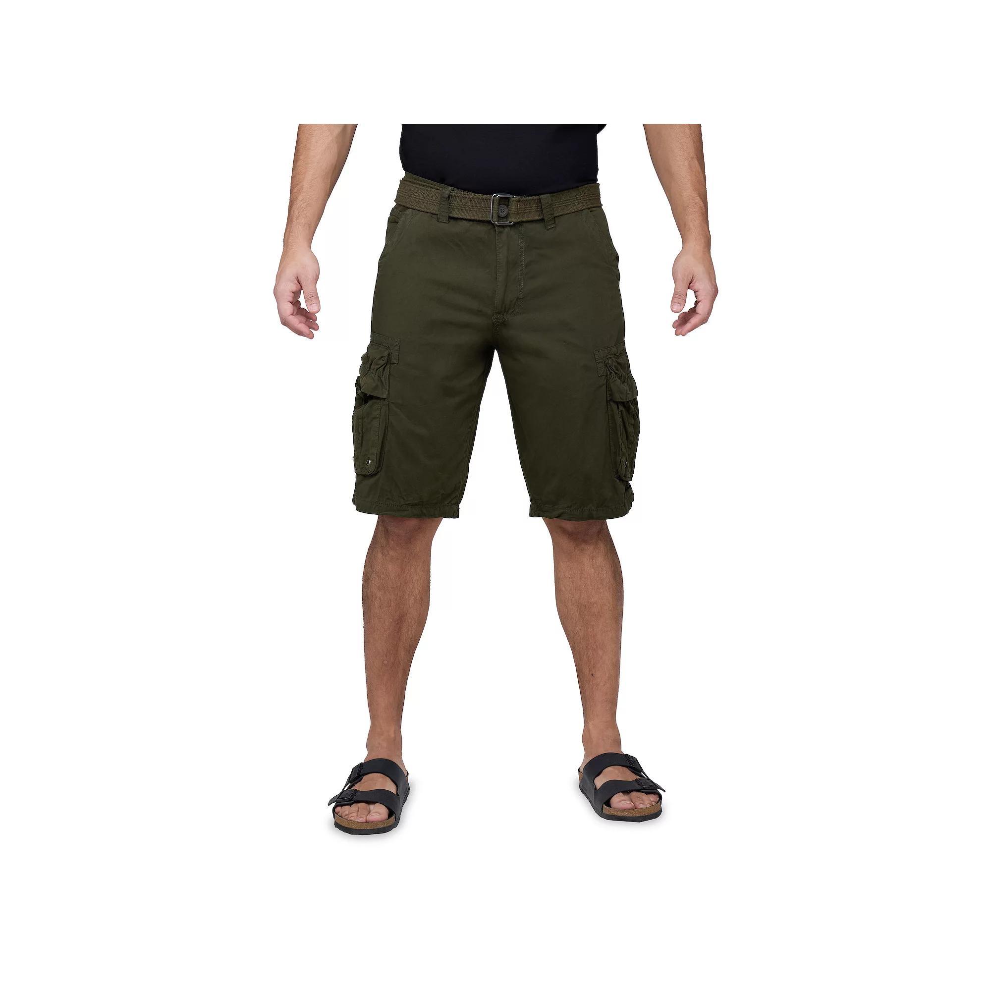 Men's RAW X by Xray Regular-Fit Belted Cargo Shorts, Size: 30, Green Product Image