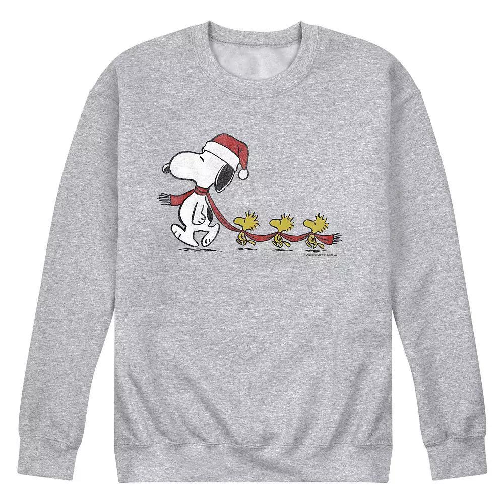 Men's Peanuts Snoopy Line Up Sweatshirt, Size: Large, Athletic Grey Product Image