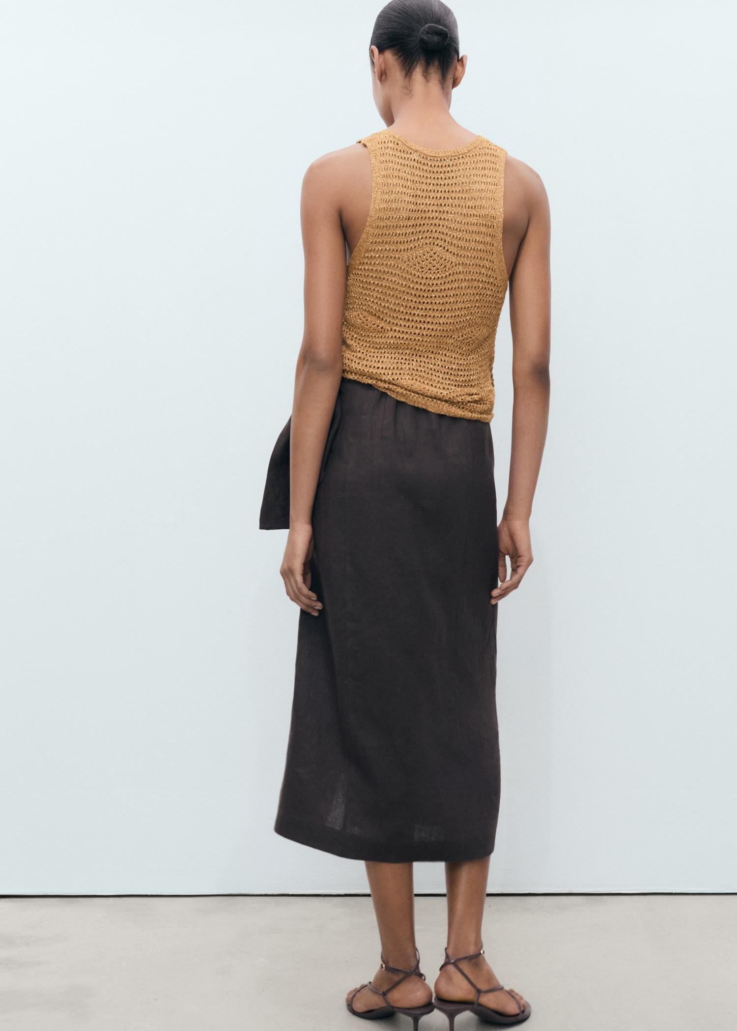 Openwork knitted lurex top - Women | MANGO USA Product Image