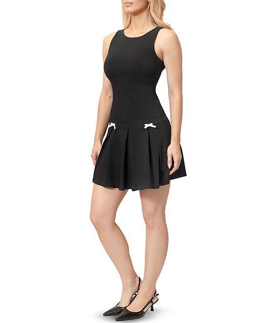 Stevie By Steve Madden Drop Waist Pleated Tie Back Dress Product Image