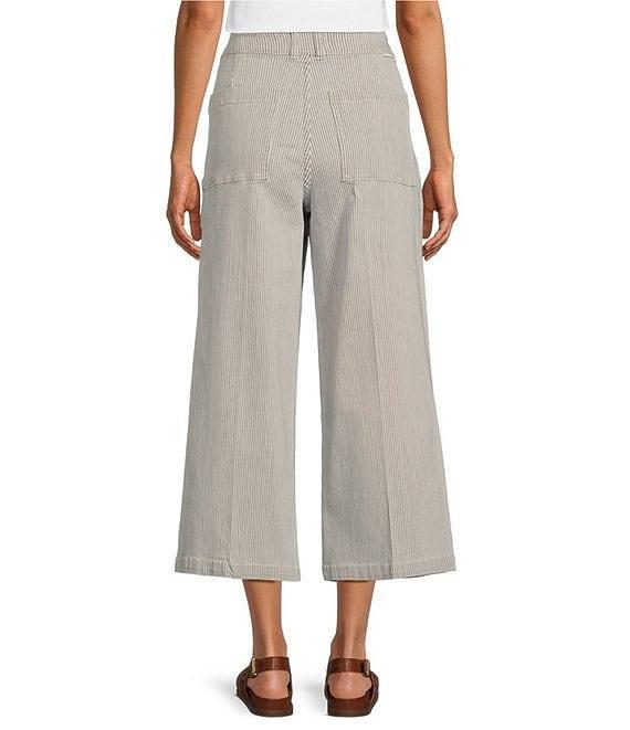 Dear John Audrey Striped Stretch Twill High Rise Wide Leg Cropped Jeans Product Image