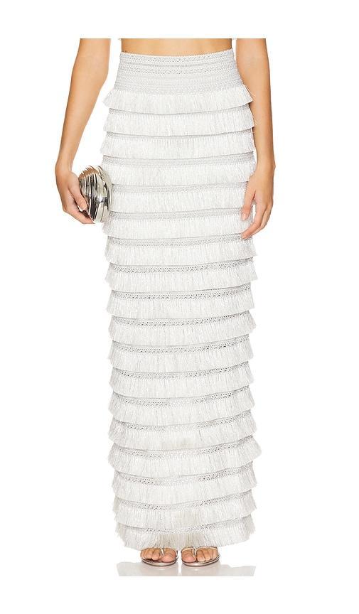 Metallic Fringe Maxi Skirt PatBO Product Image