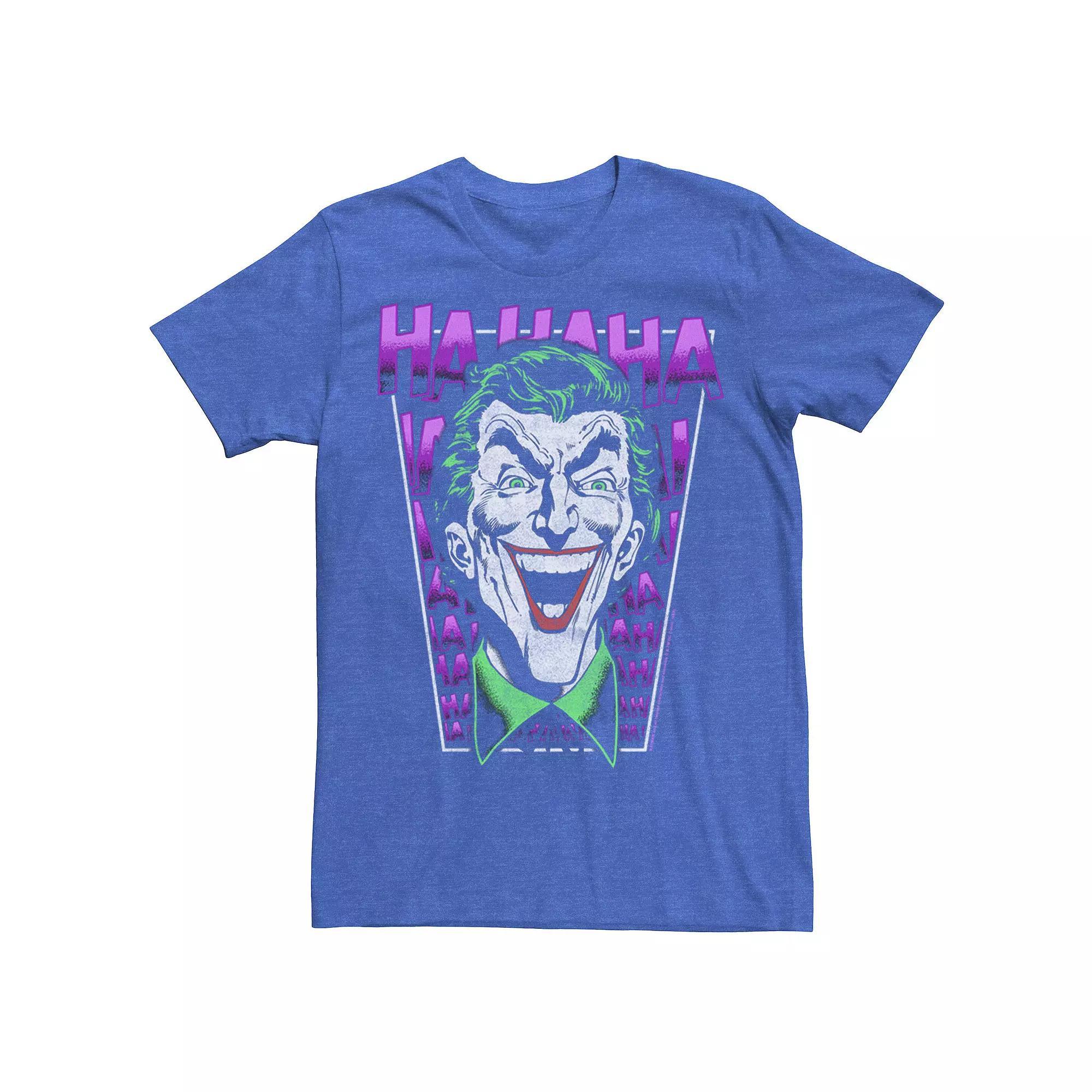 Men's DC Comics The Joker HAHAHA Big Face Tee, Size: XL, Royal Grey Product Image