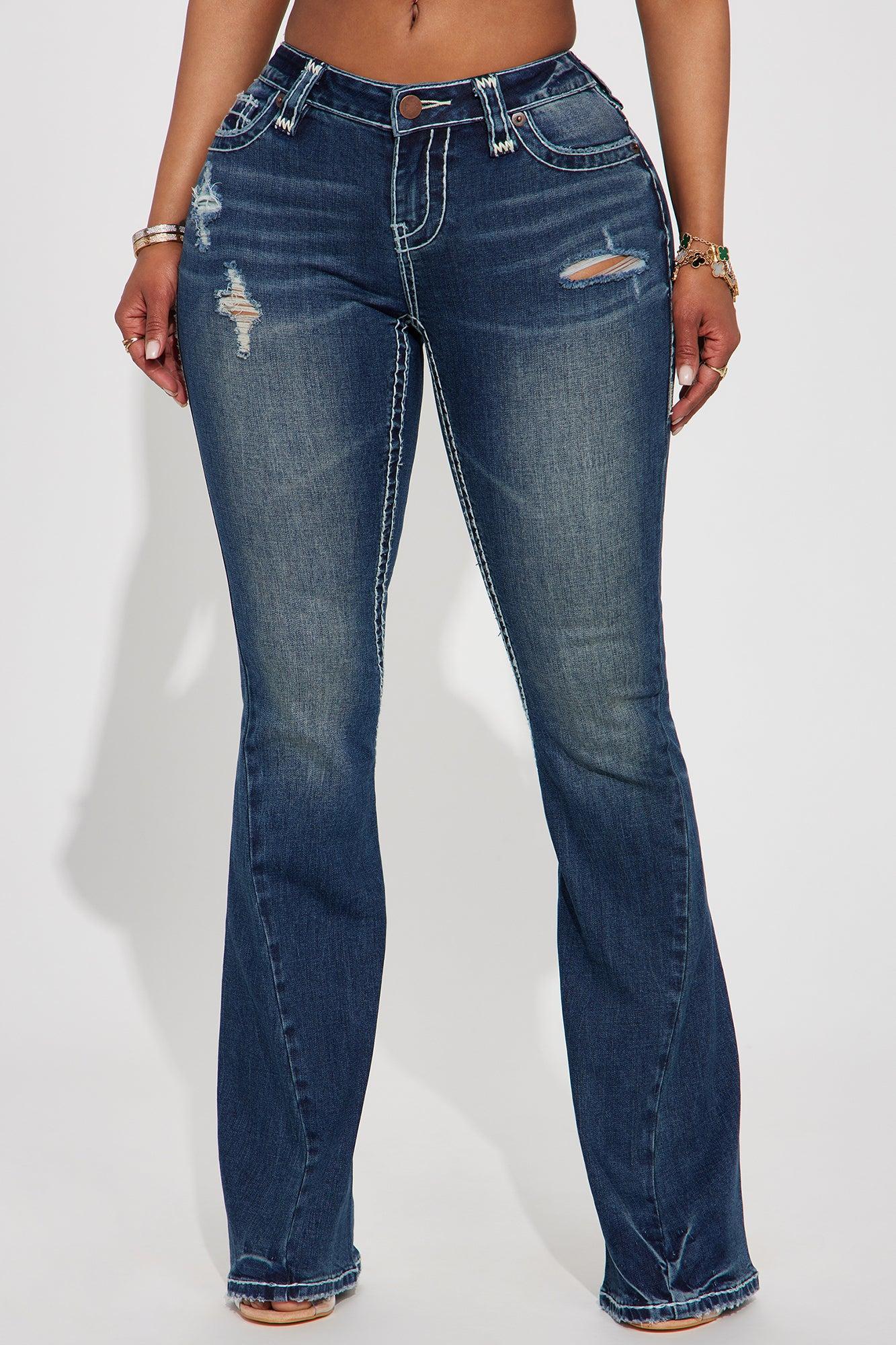 Not Playing Stretch Flare Jeans - Medium Wash Product Image