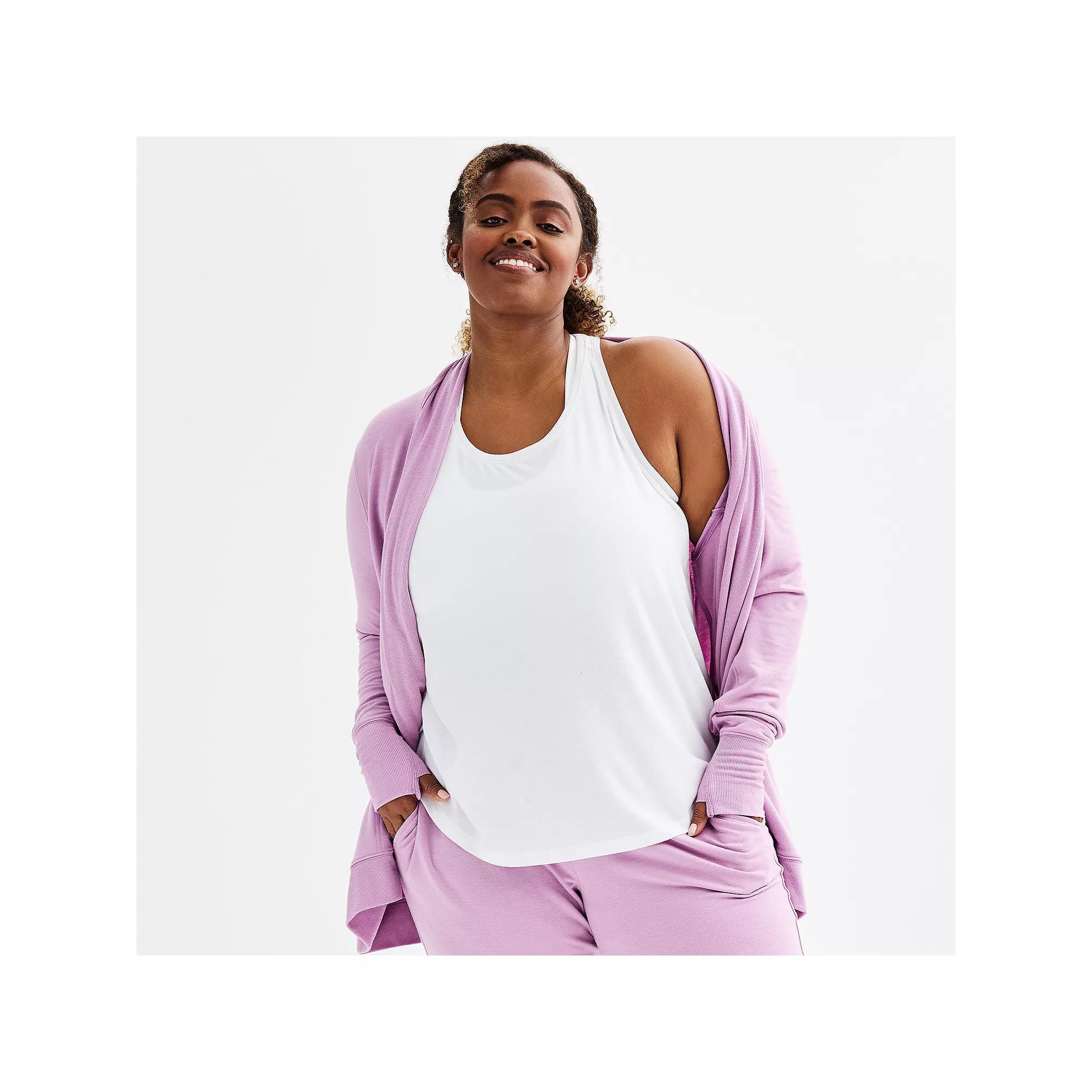 Plus Size Tek Gear® Racerback Tank Top, Women's, Size: 2XL, Modern White Product Image
