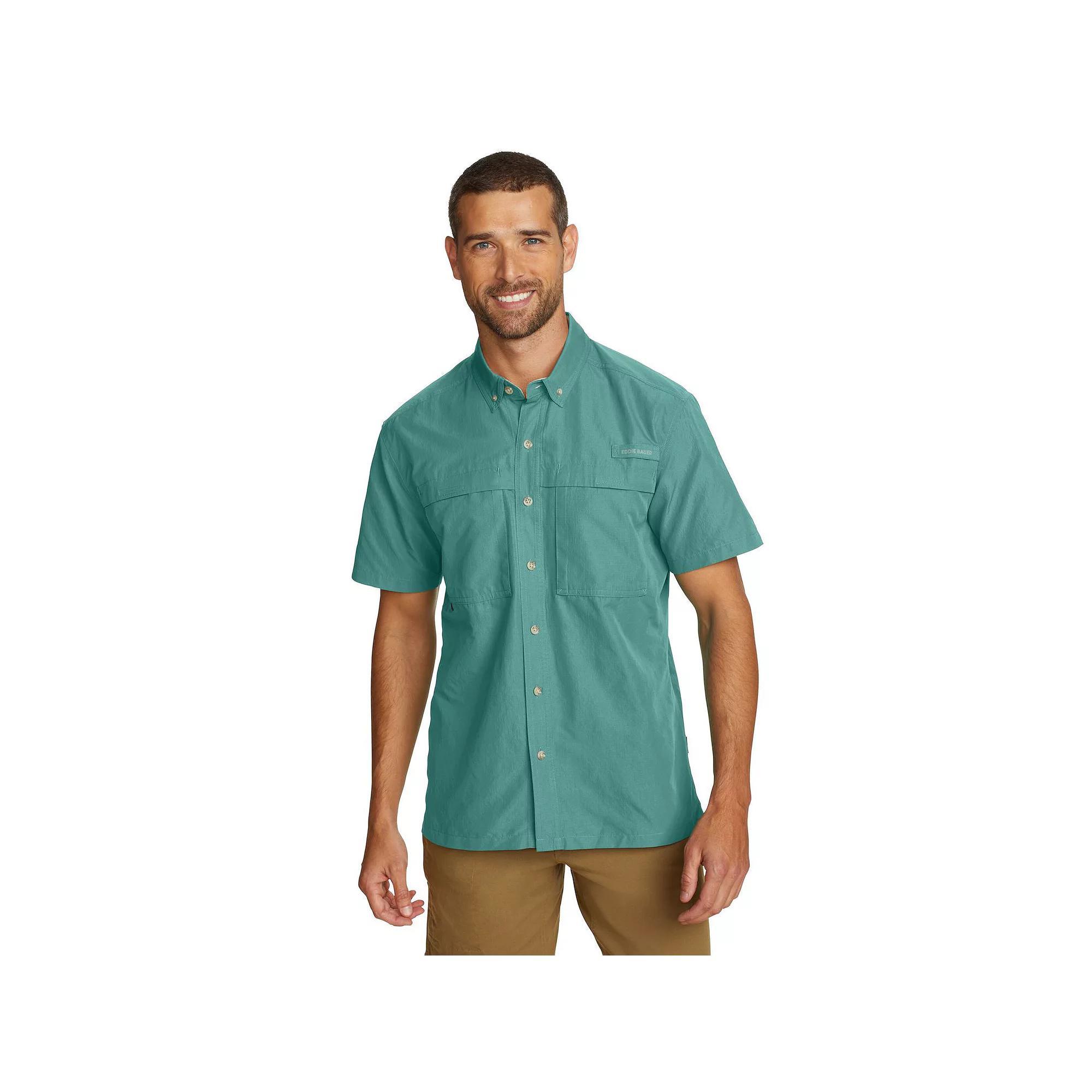 Men's Eddie Bauer Short Sleeve Rainier Ripstop Shirt, Size: Large, Green Product Image