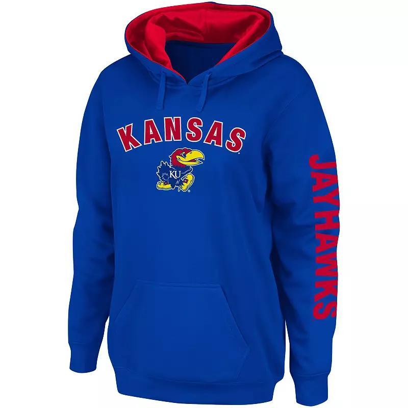 Women's Colosseum Royal Kansas Jayhawks Loud and Proud Pullover Hoodie, Size: 2XL, Blue Product Image