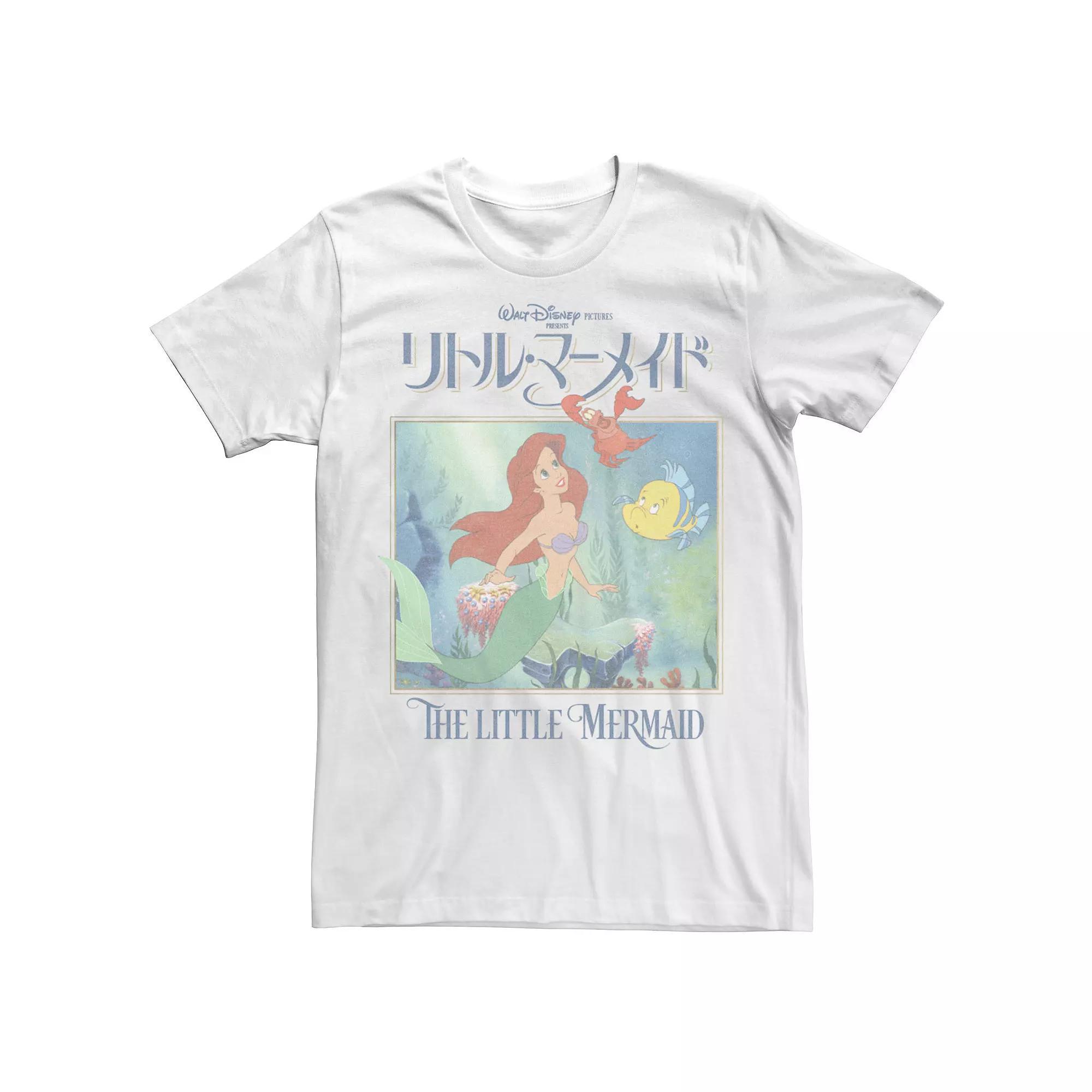 Disneys The Little Mermaid Ariel Vintage Kanji Movie Poster Mens Tee Product Image