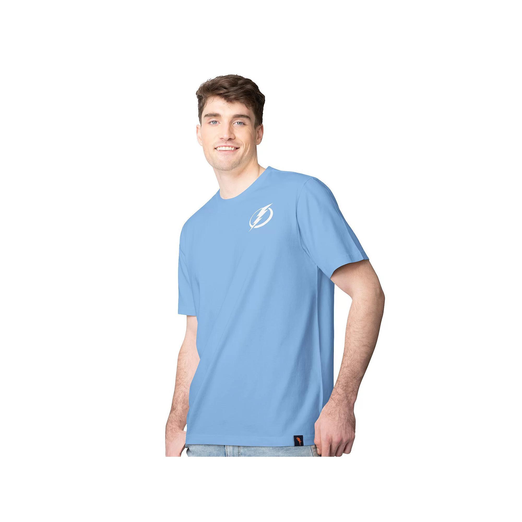 Men's Margaritaville  Blue Tampa Bay Lightning Time Flies T-Shirt, Size: XL, Lgh Blue Product Image