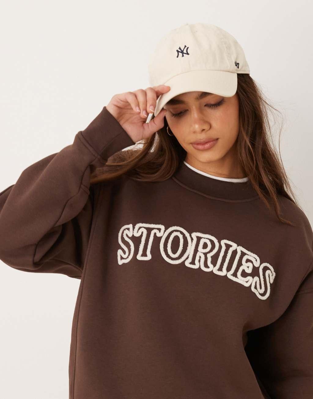 Six Stories sweatshirt in espresso - part of a set Product Image