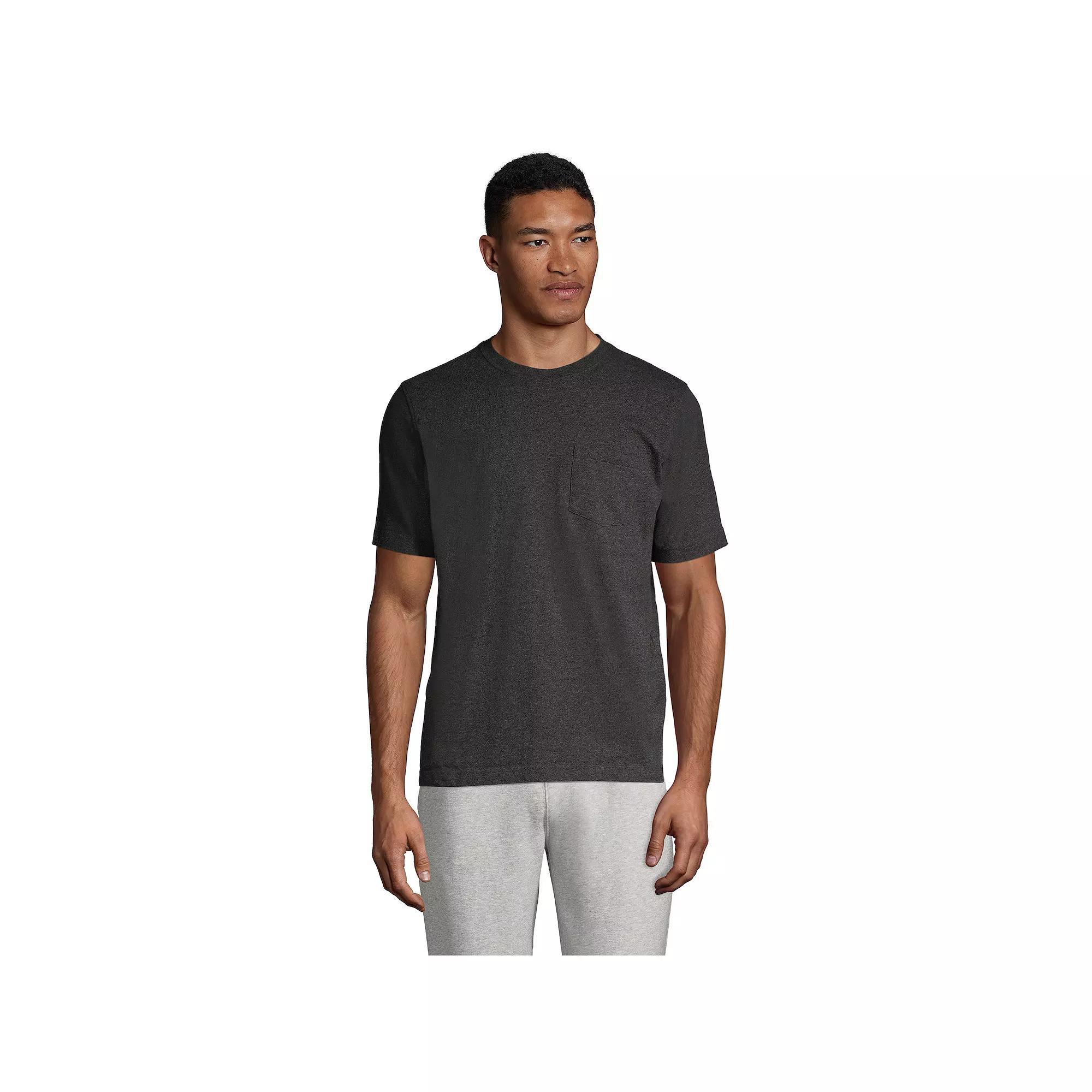 Big & Tall Lands' End Short Sleeve Super-T Pocket Tee, Men's, Size: 3XB, Black Product Image