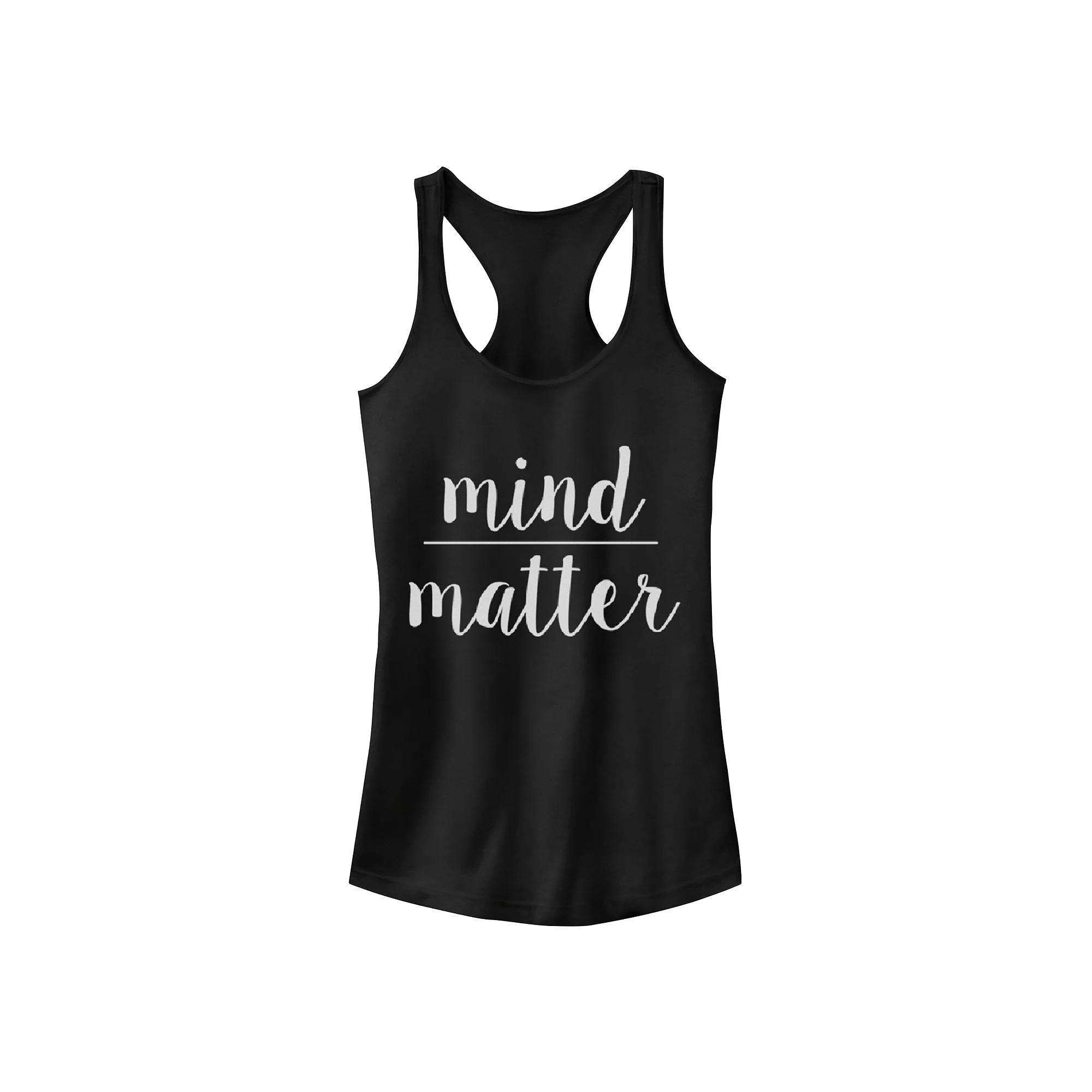 Juniors' Chin-Up Mind Over Matter Ideal Racerback Tank Top, Girl's, Size: Medium, Black Product Image