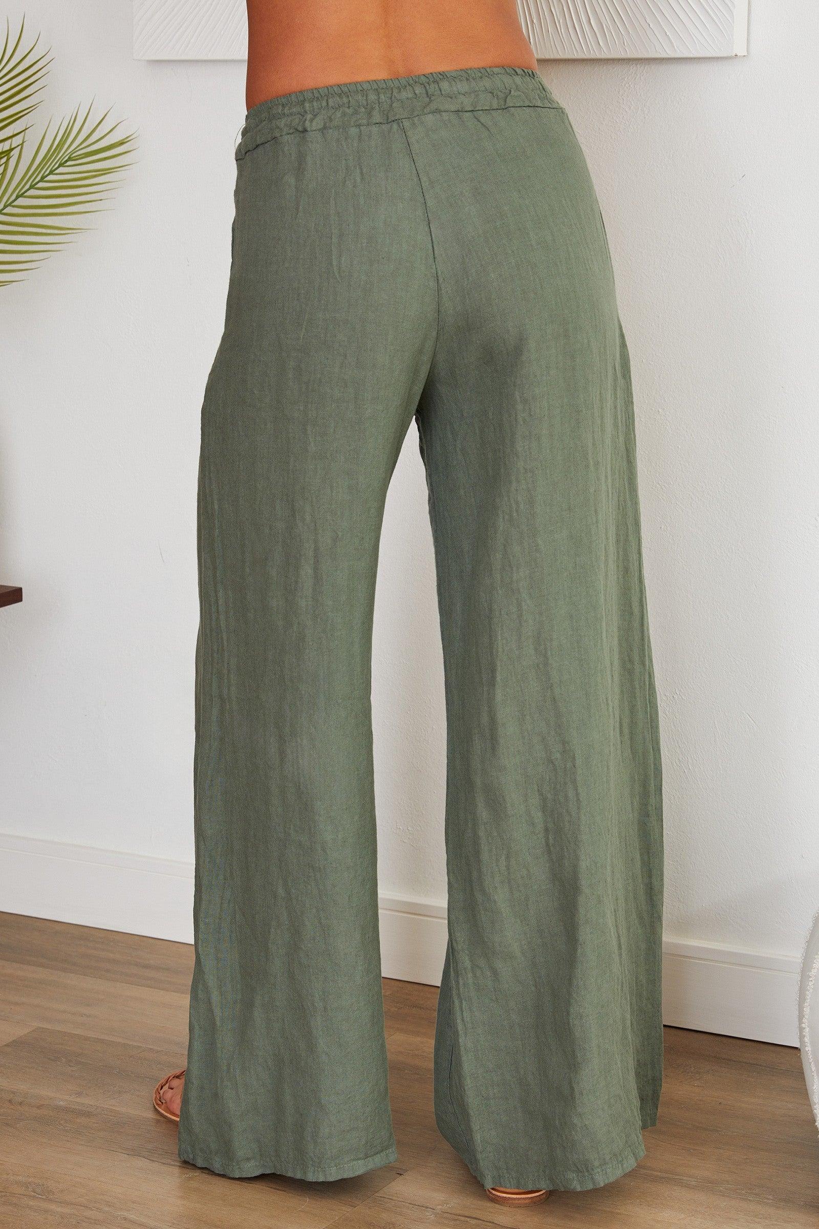 Italian Linen Wide Leg Pants Product Image