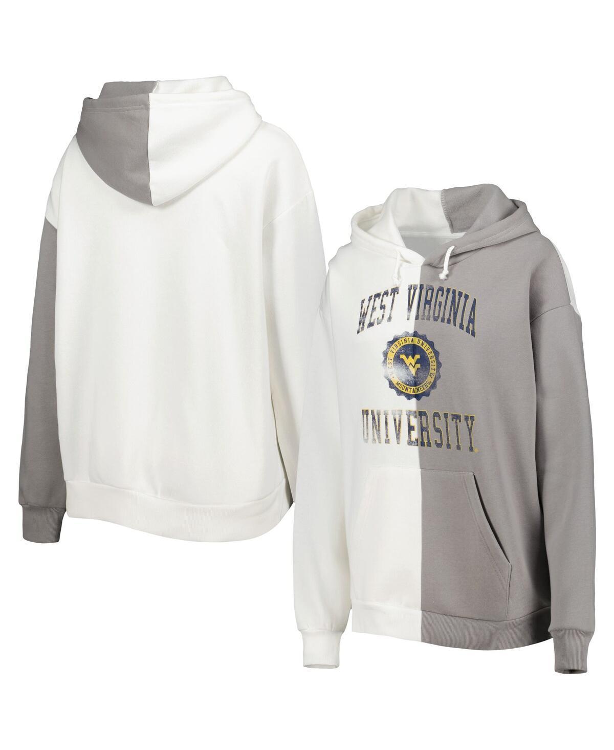 Women's Gameday Couture Gray/White West Virginia Mountaineers Split Pullover Hoodie, Size: Small Product Image
