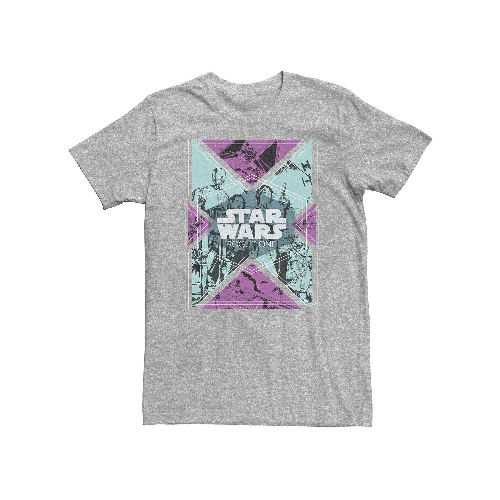 Big & Tall Star Wars Rouge One Group Shot Pastel Flag Poster Tee, Men's, Size: 4XLT, Athletic Grey Product Image