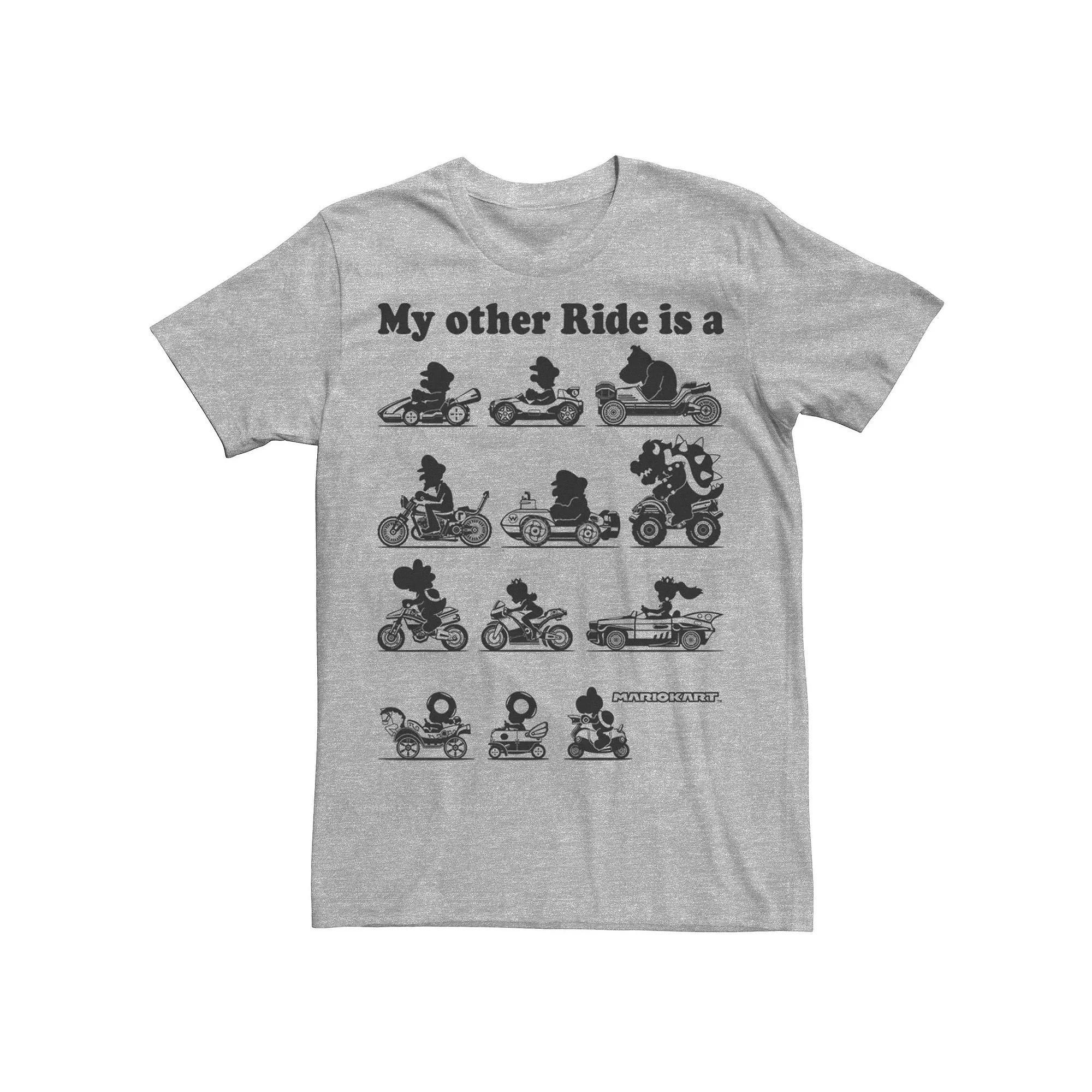 Mens Nintendo Mario Kart Other Rides Red Graphic Tee Athletic Grey Product Image