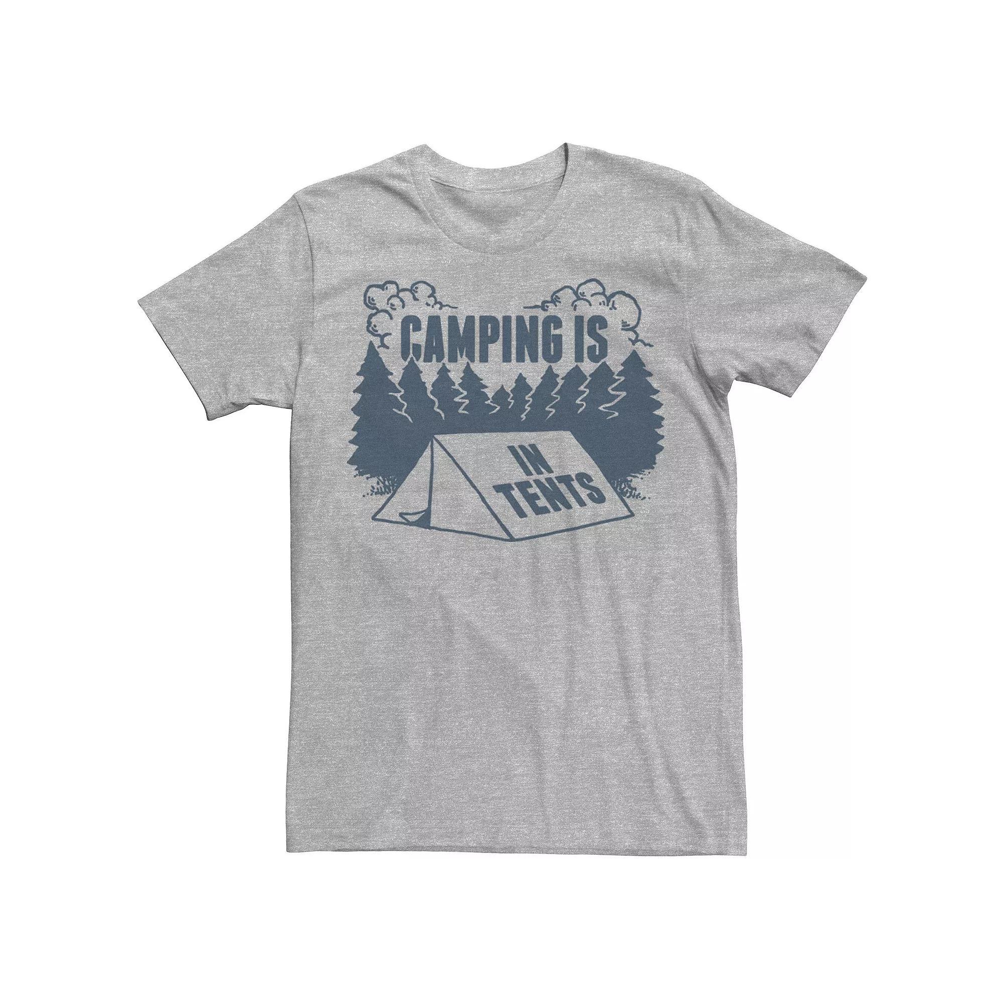 Men's Camping Is In Tents Graphic Tee, Size: Medium, Athletic Grey Product Image