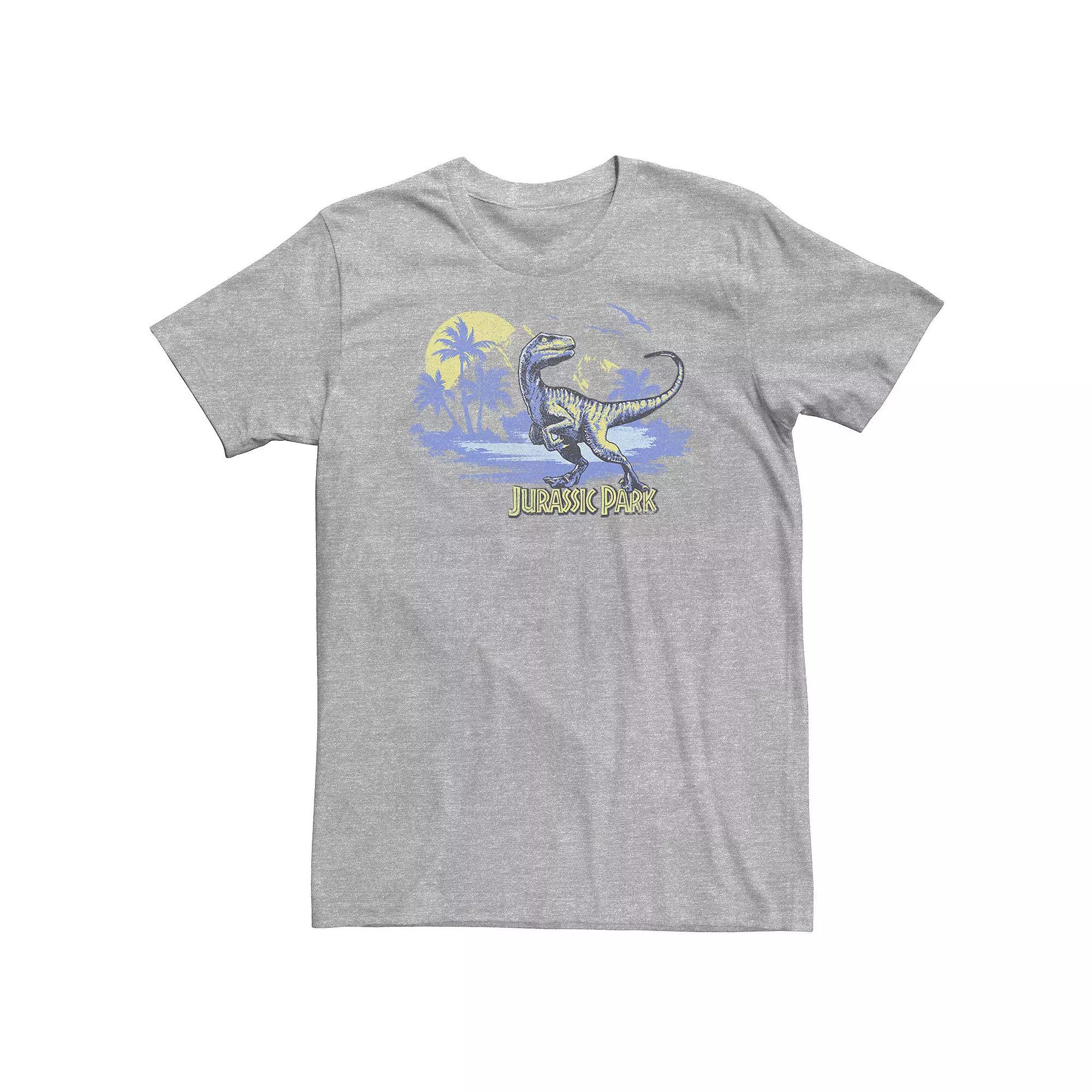 Men's Jurassic Park T-Rex In Car Side Mirror Tee, Size: XL, Royal Grey Product Image