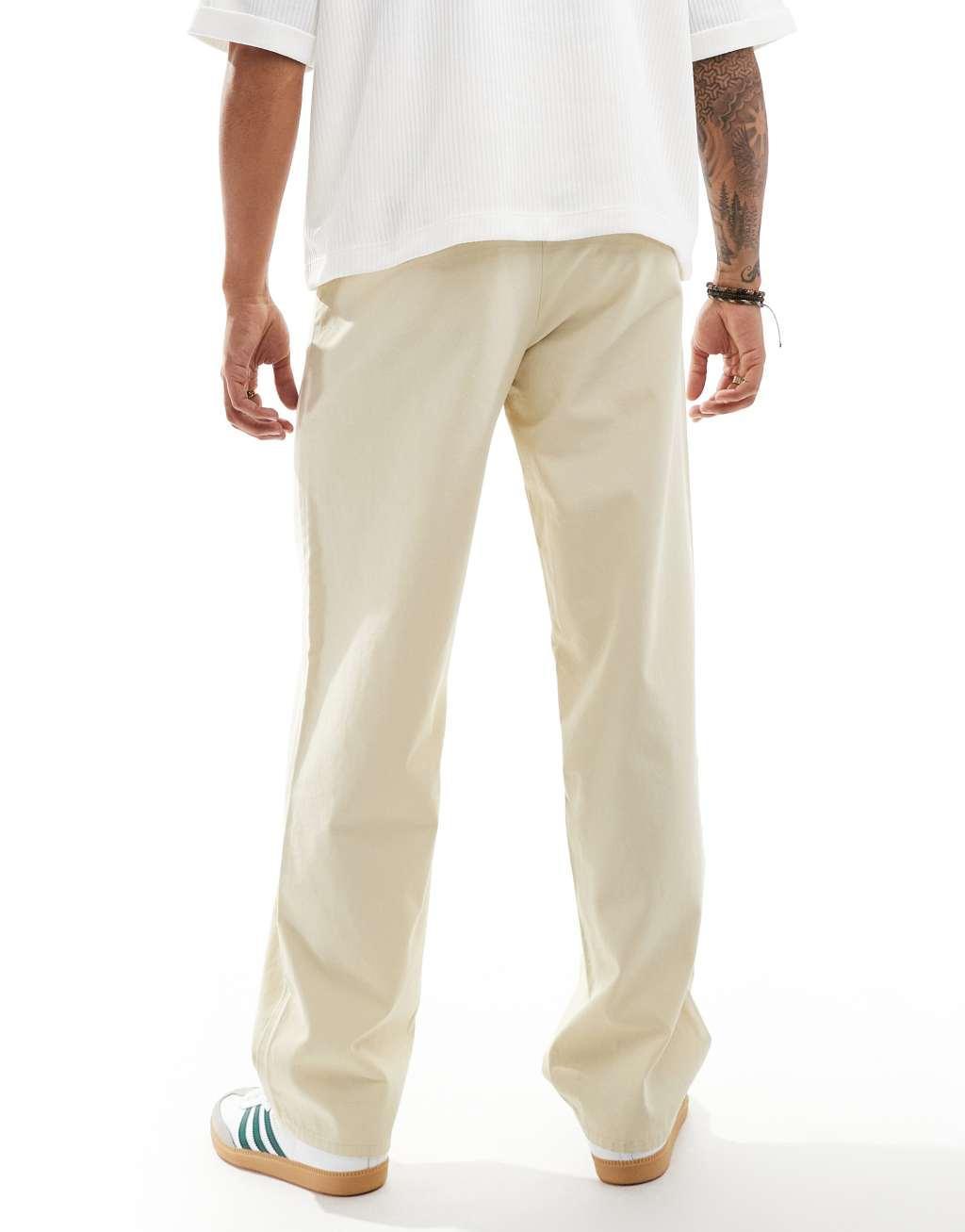 ASOS DESIGN baggy pants in tan Product Image