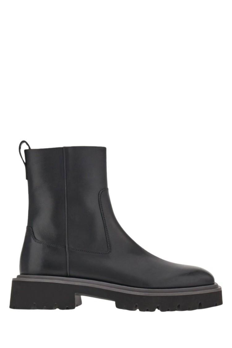 FERRAGAMO Leather Ankle Boots In Black Product Image