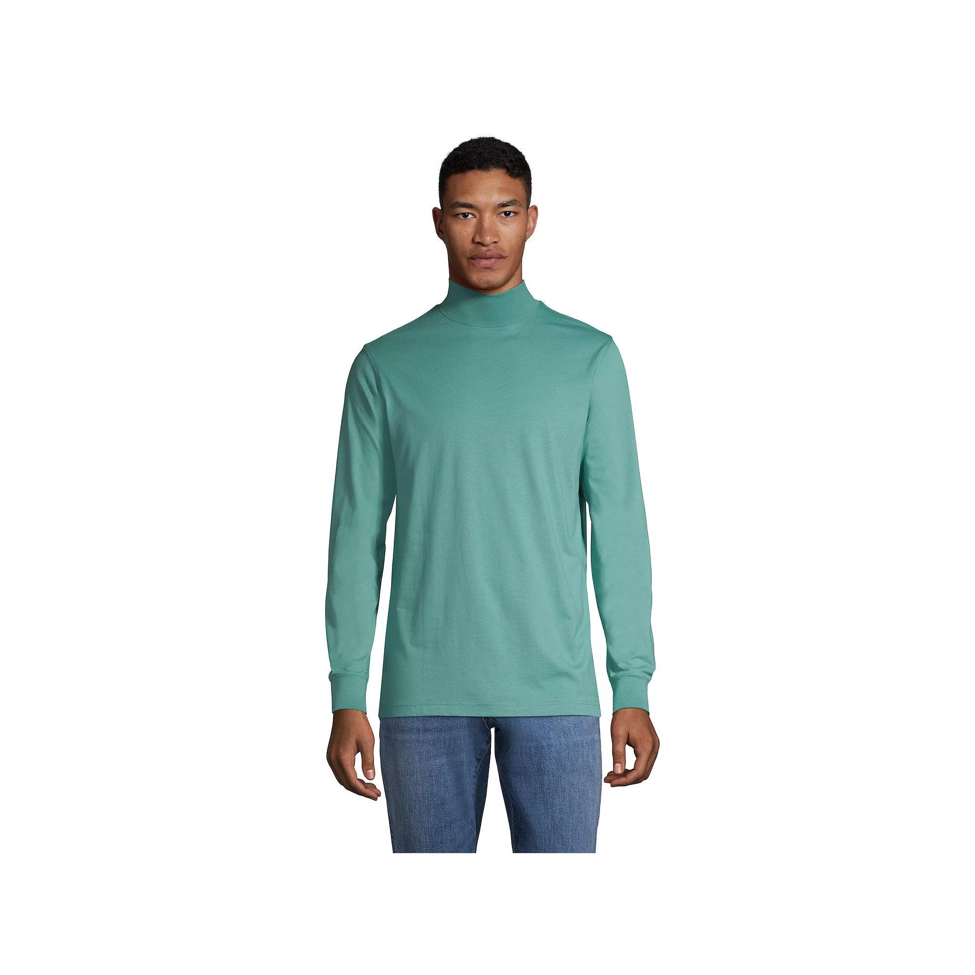 Big & Tall Lands' End Super Mock Turtleneck, Men's, Size: Medium Tall, Radiant Blue Product Image