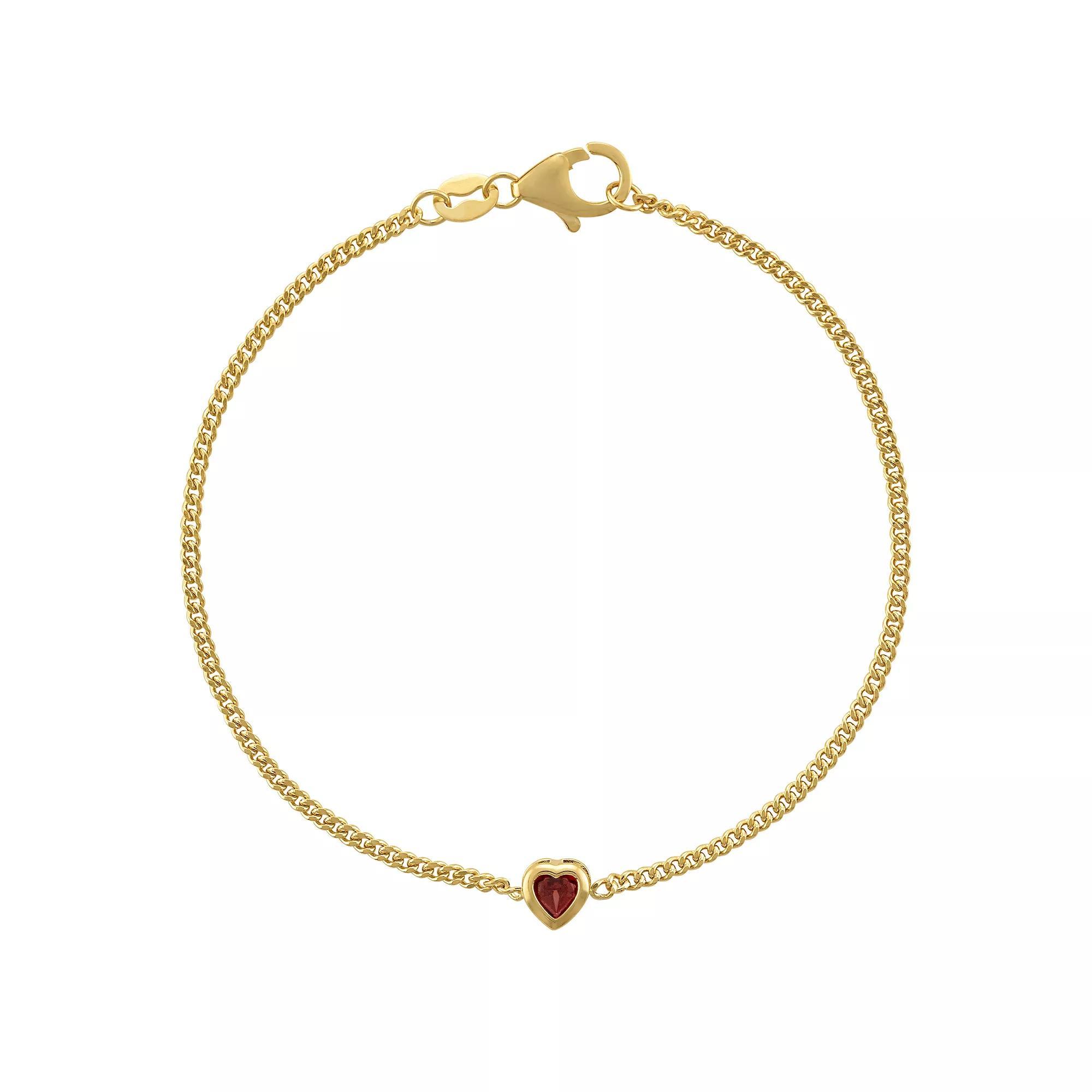 Designs by Gioelli 14k Gold Over Sterling Silver Gemstone Curb Chain Bracelet, Womens, Peridot Product Image